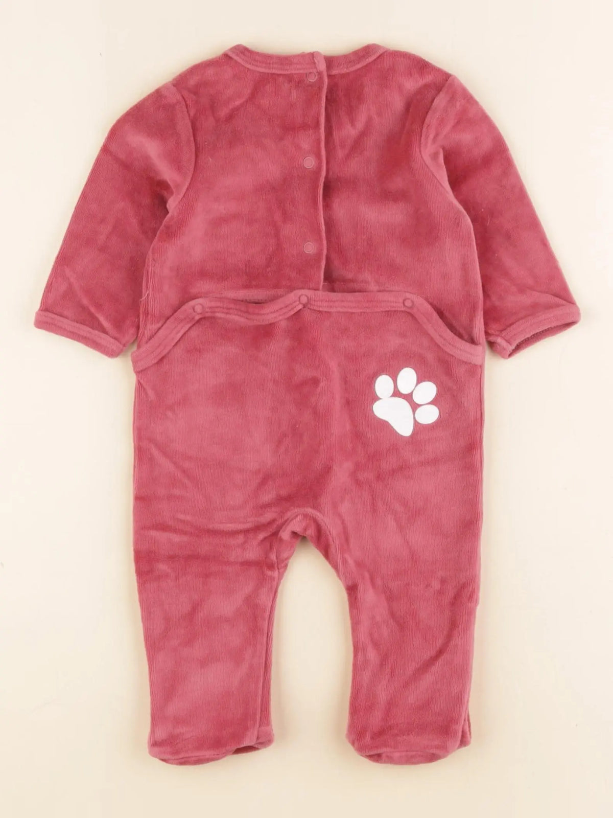 Vertbaudet - pyjama velours rose - 3 mois