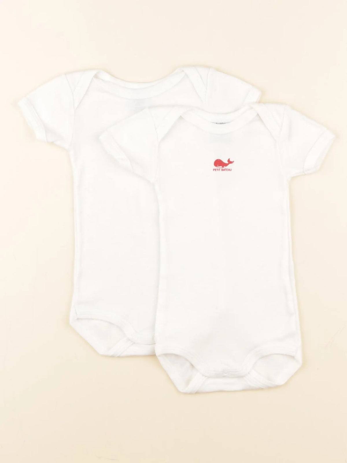 Petit Bateau - lot de 2 bodies en coton blanc - 3 mois