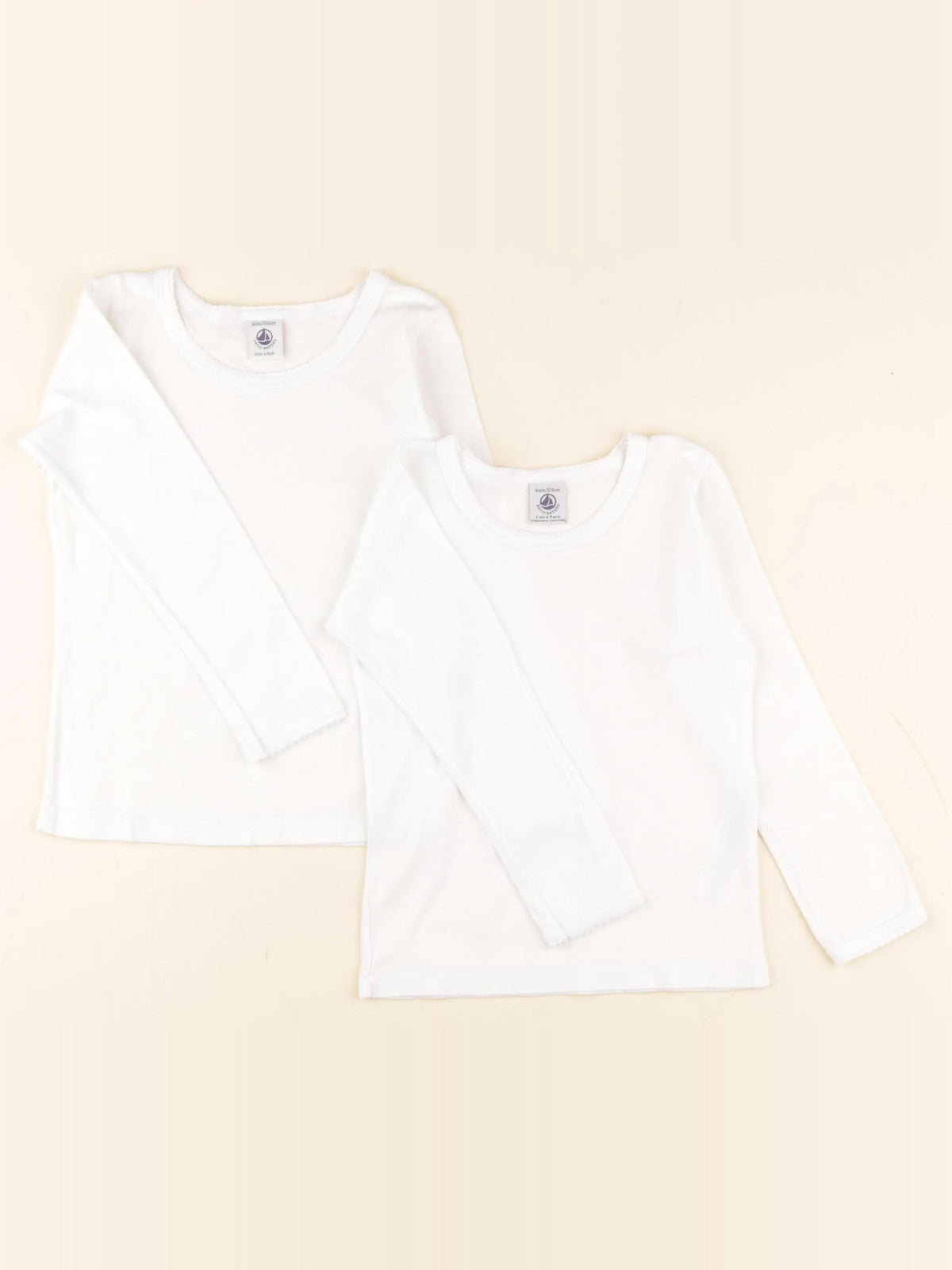 Petit Bateau - lot de 2 maillots de corps blanc - 4 ans