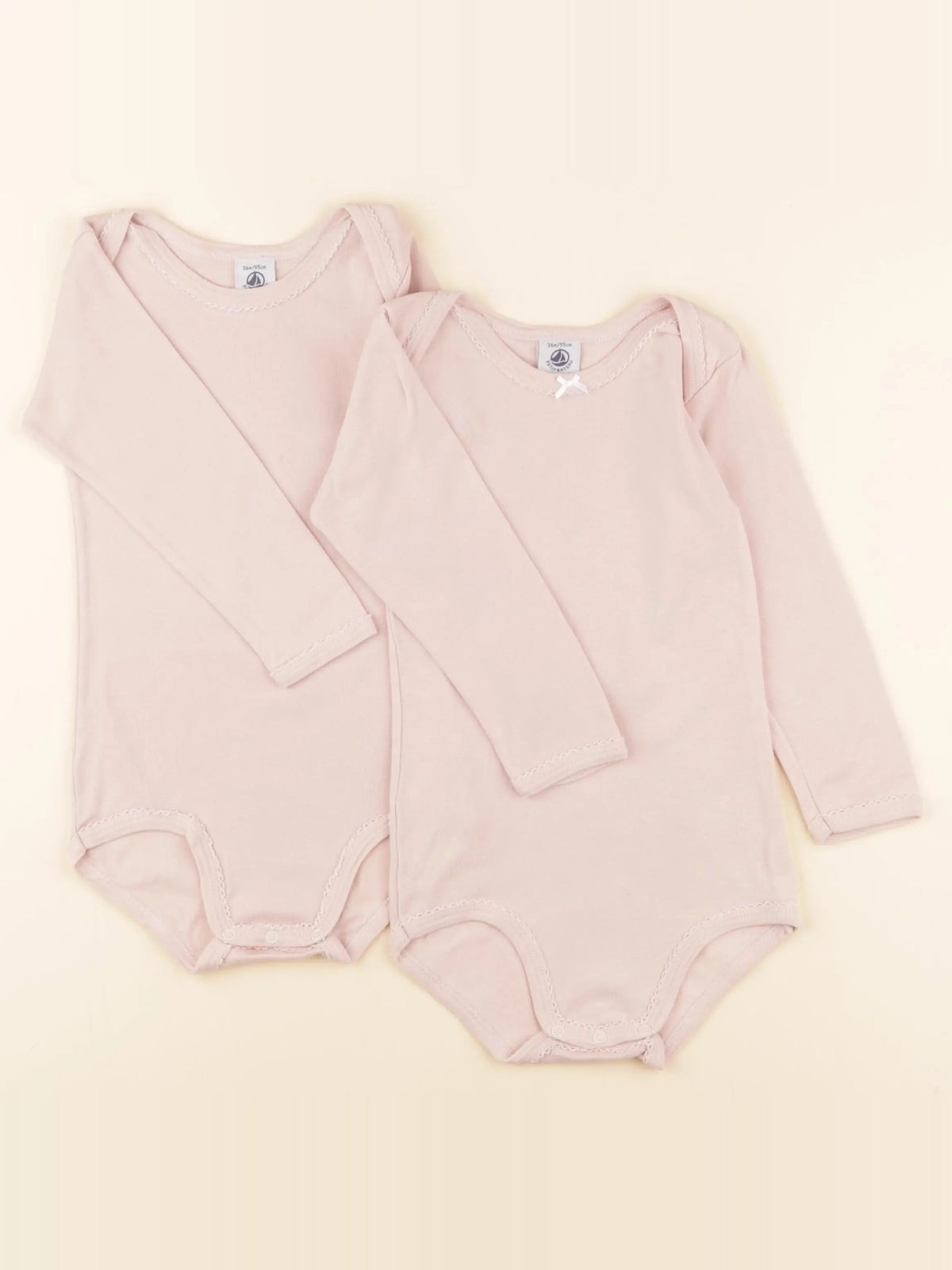 Petit Bateau - lot de 2 bodies en coton rose - 36 mois