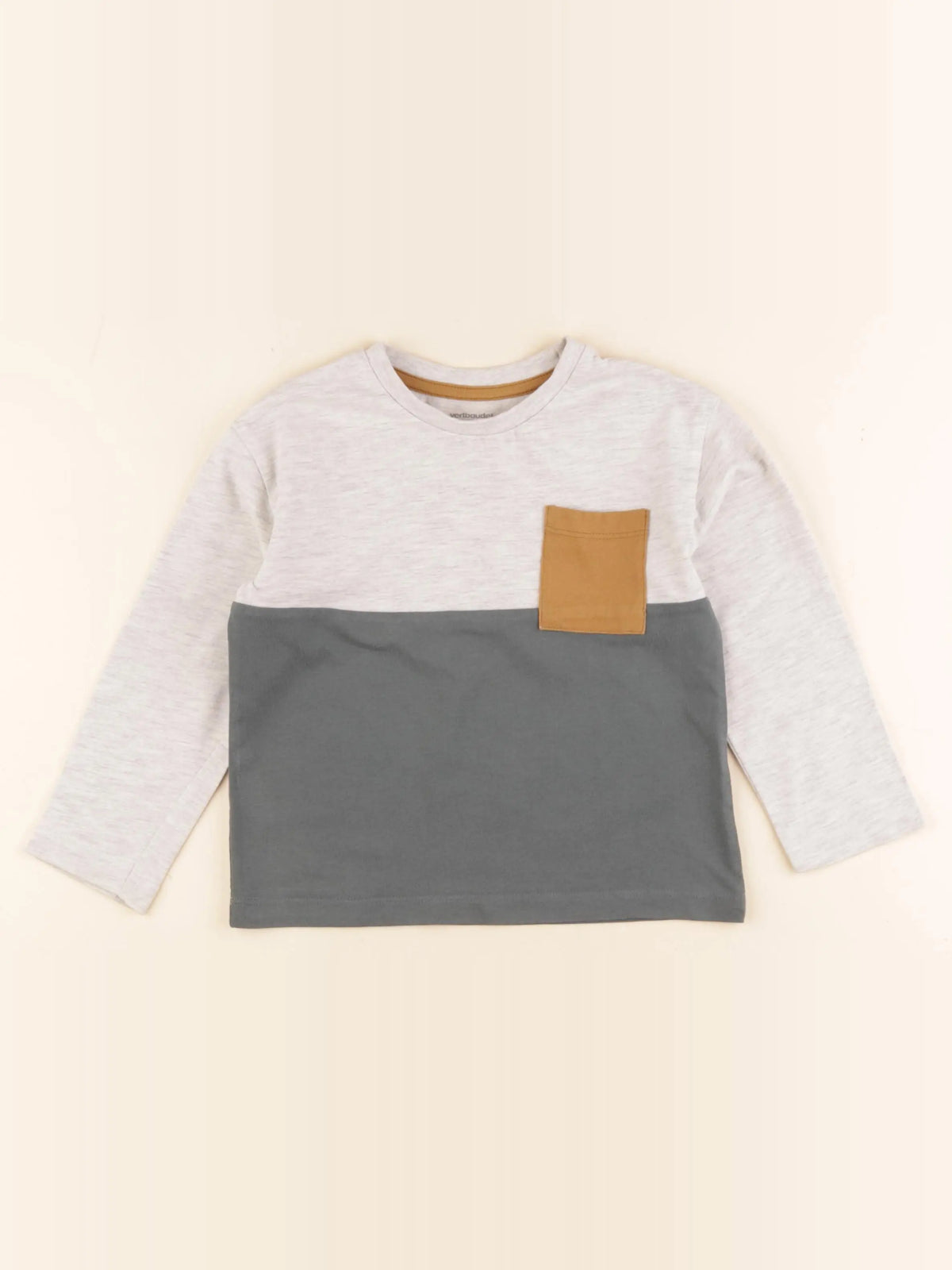 Vertbaudet - tee-shirt gris, vert - 4 ans