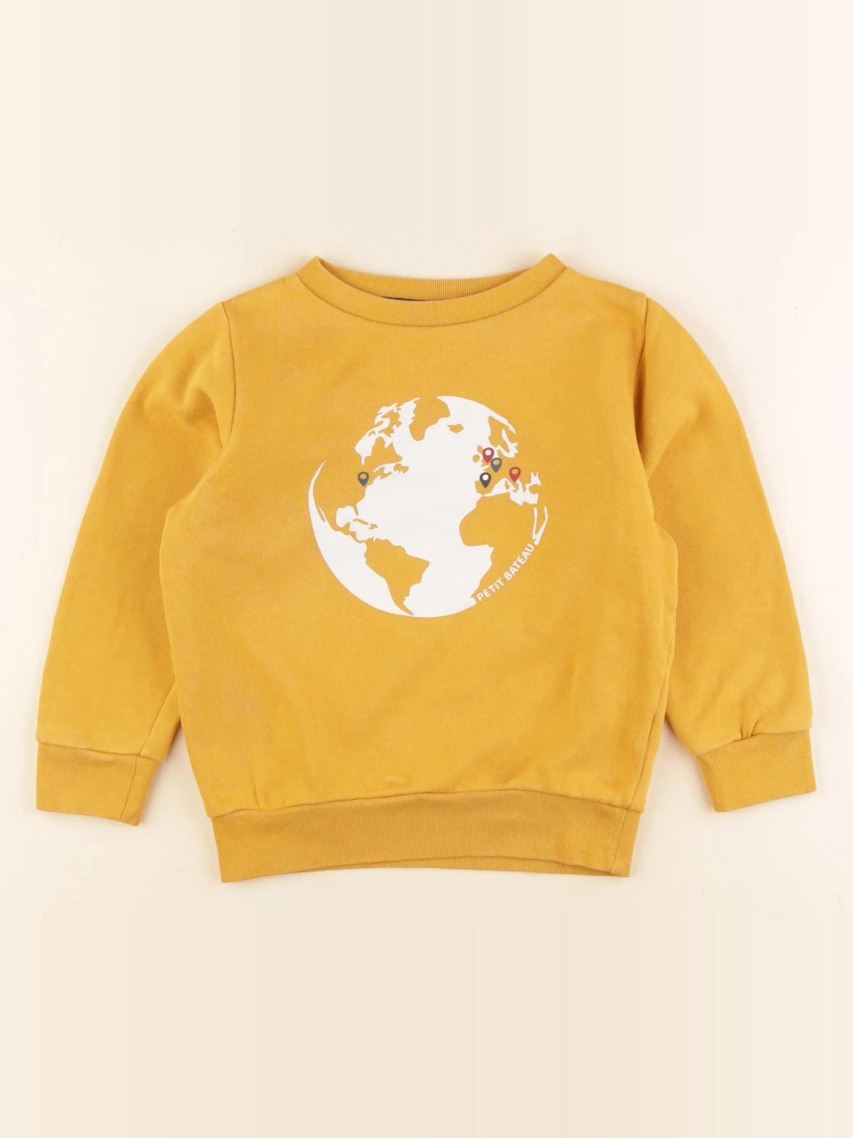 Petit Bateau - sweat jaune - 5 ans