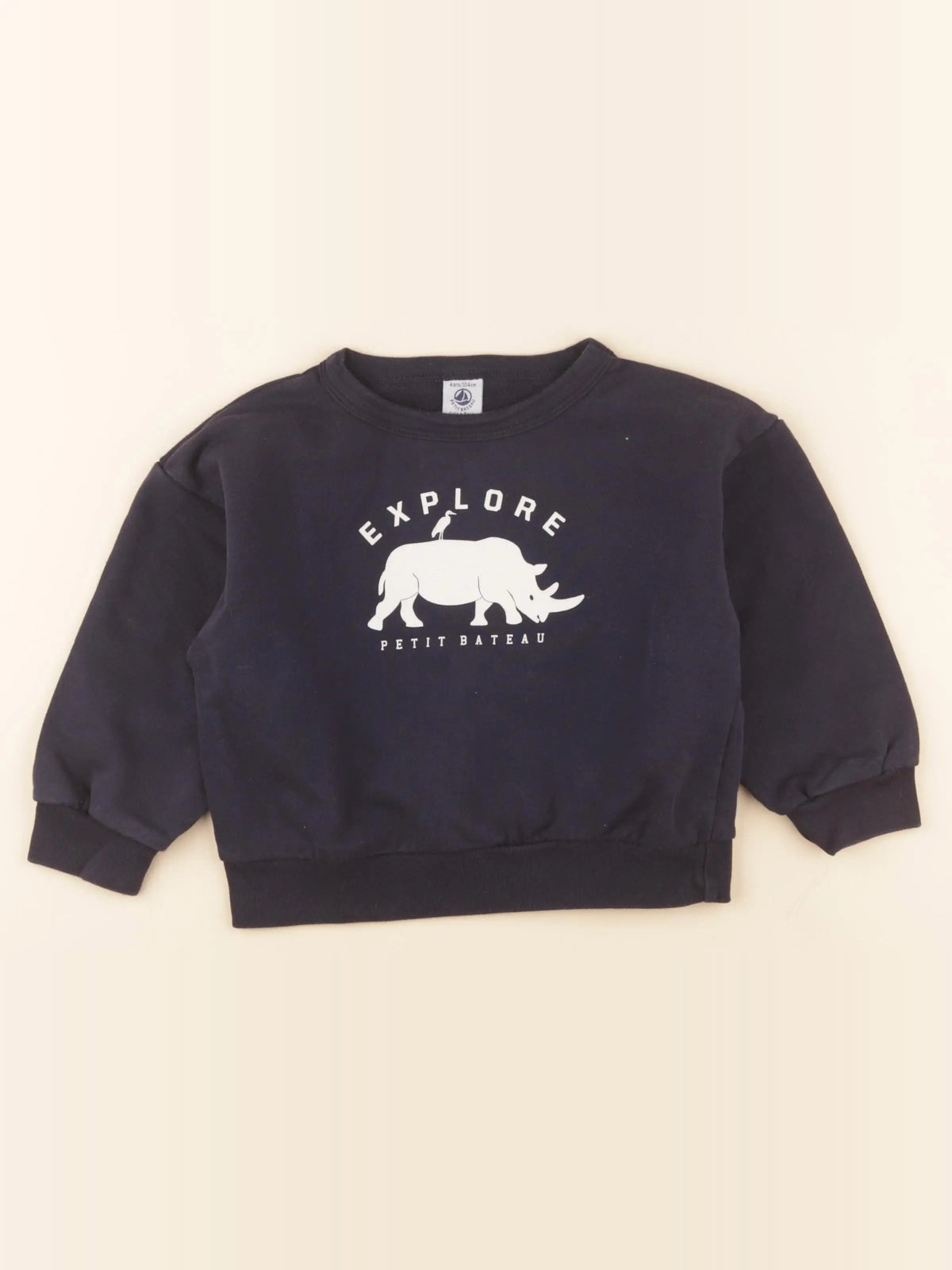 Petit Bateau - sweat bleu - 4 ans