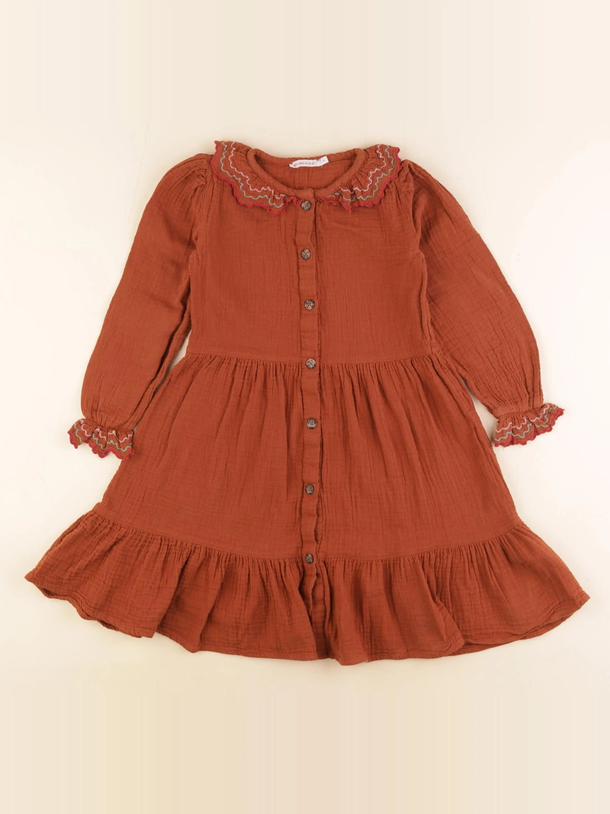 Monoprix - robe marron - 6 ans