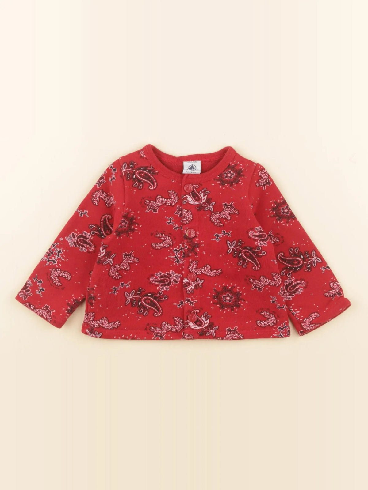 Petit Bateau - sweat rouge - 6 mois