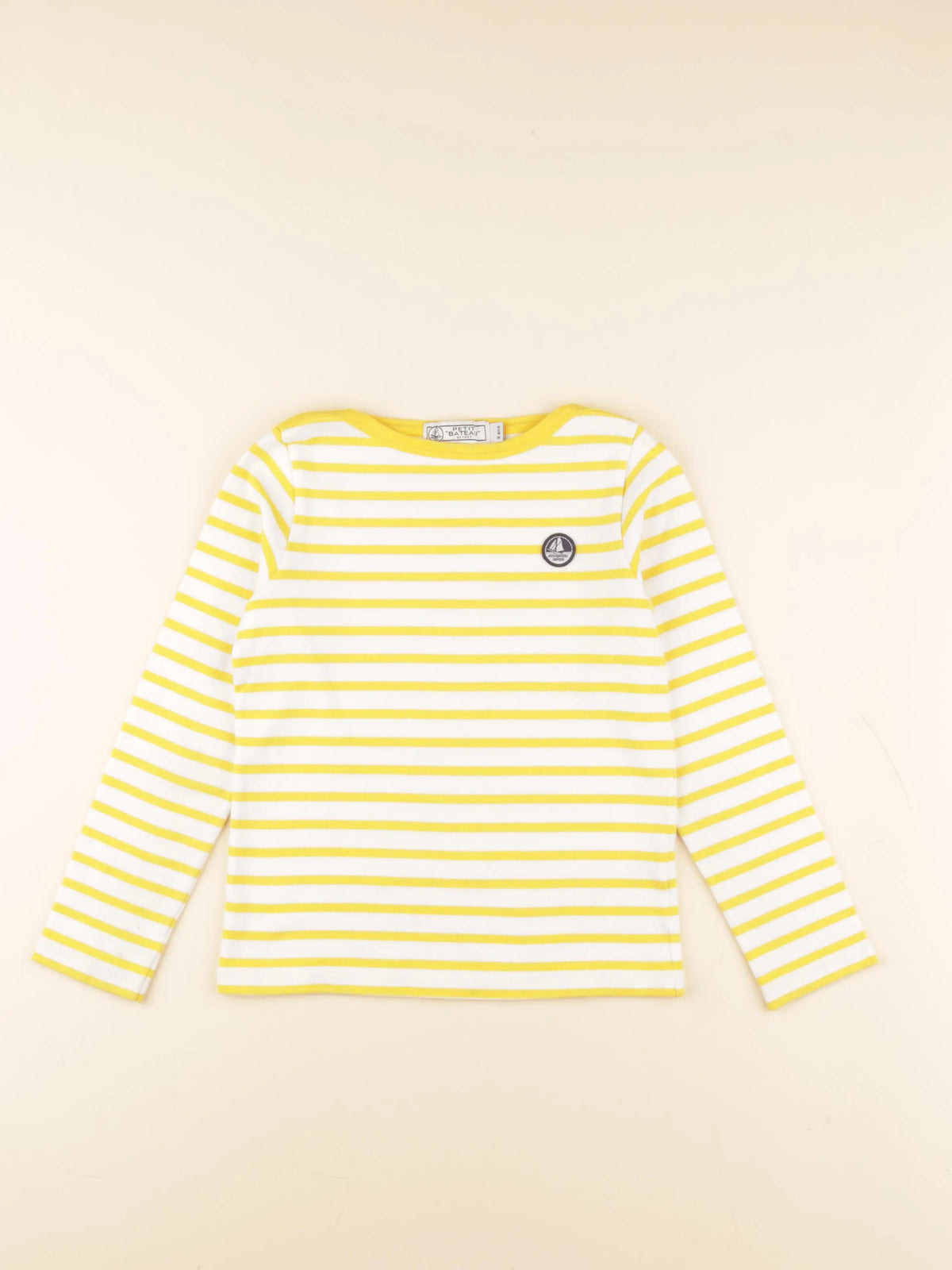 Petit Bateau - tee-shirt blanc, jaune - 8 ans