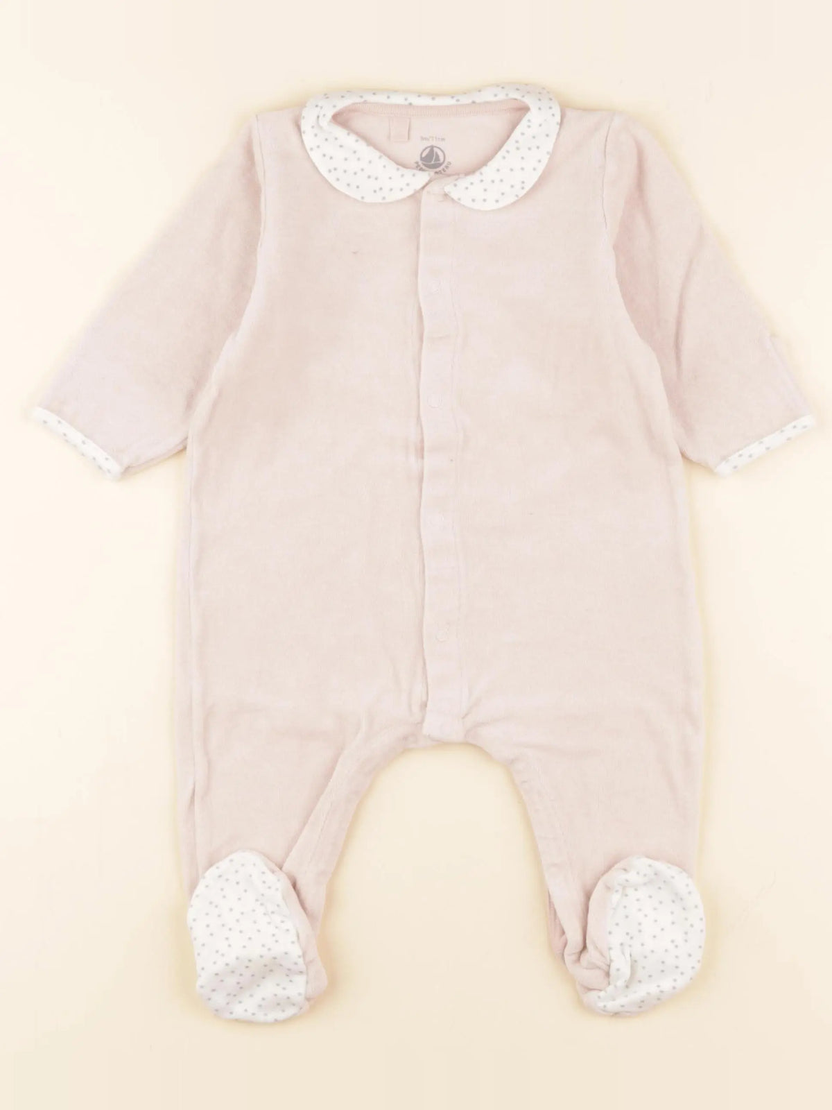 Petit Bateau - pyjama velours rose - 9 mois