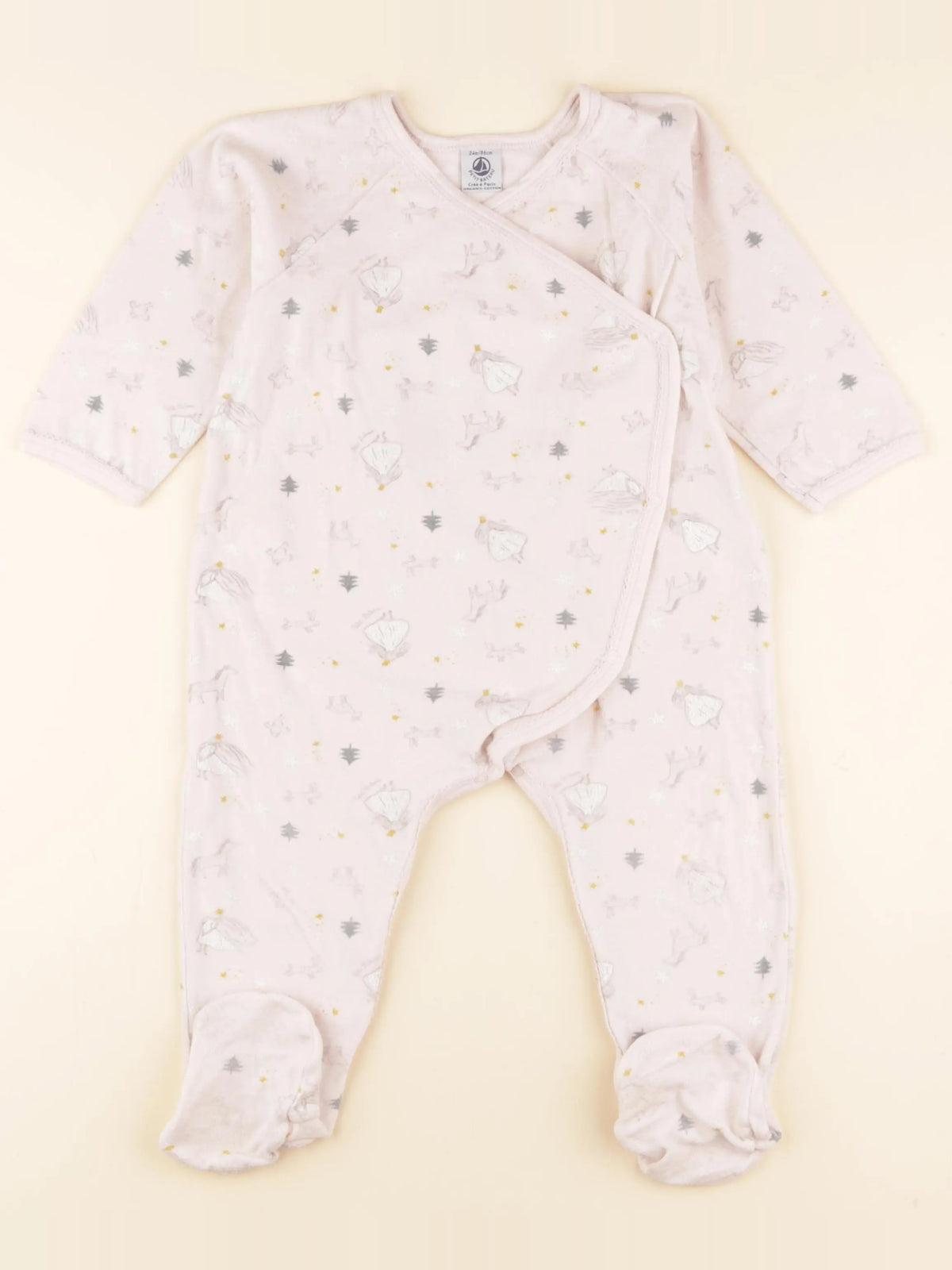 Petit Bateau - pyjama velours rose - 24 mois