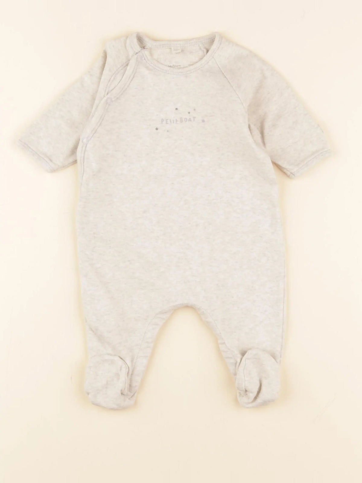 Petit Bateau - pyjama coton beige - 1 mois