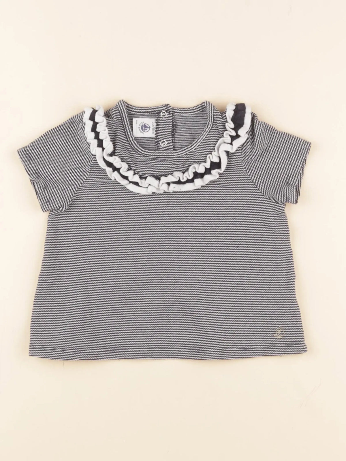 Petit Bateau - tee-shirt bleu, blanc - 24 mois