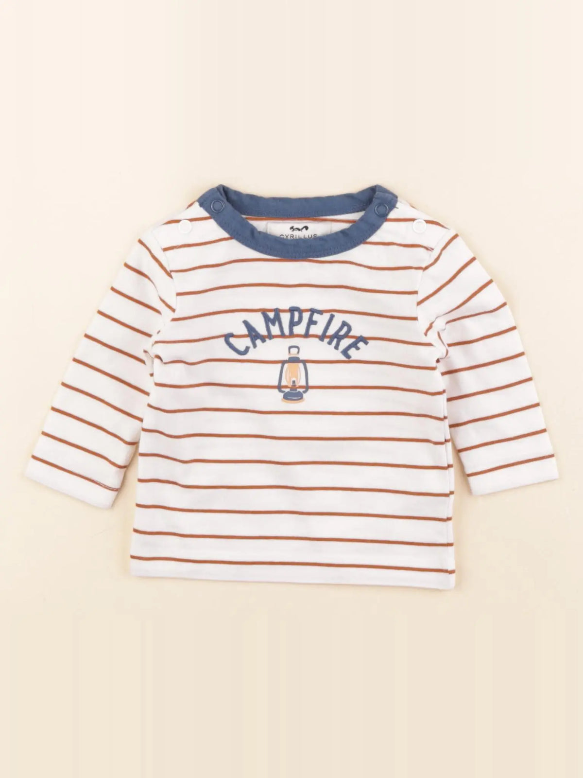 Cyrillus - tee-shirt blanc, marron - 3 mois
