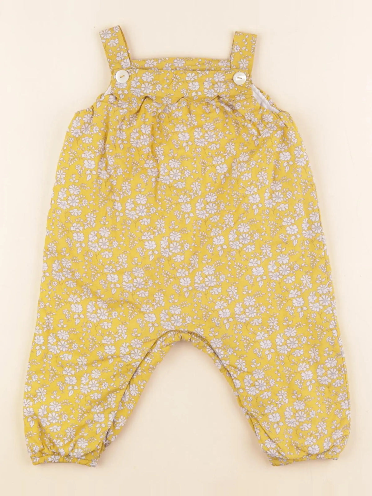 Jacadi - salopette liberty jaune - 6 mois
