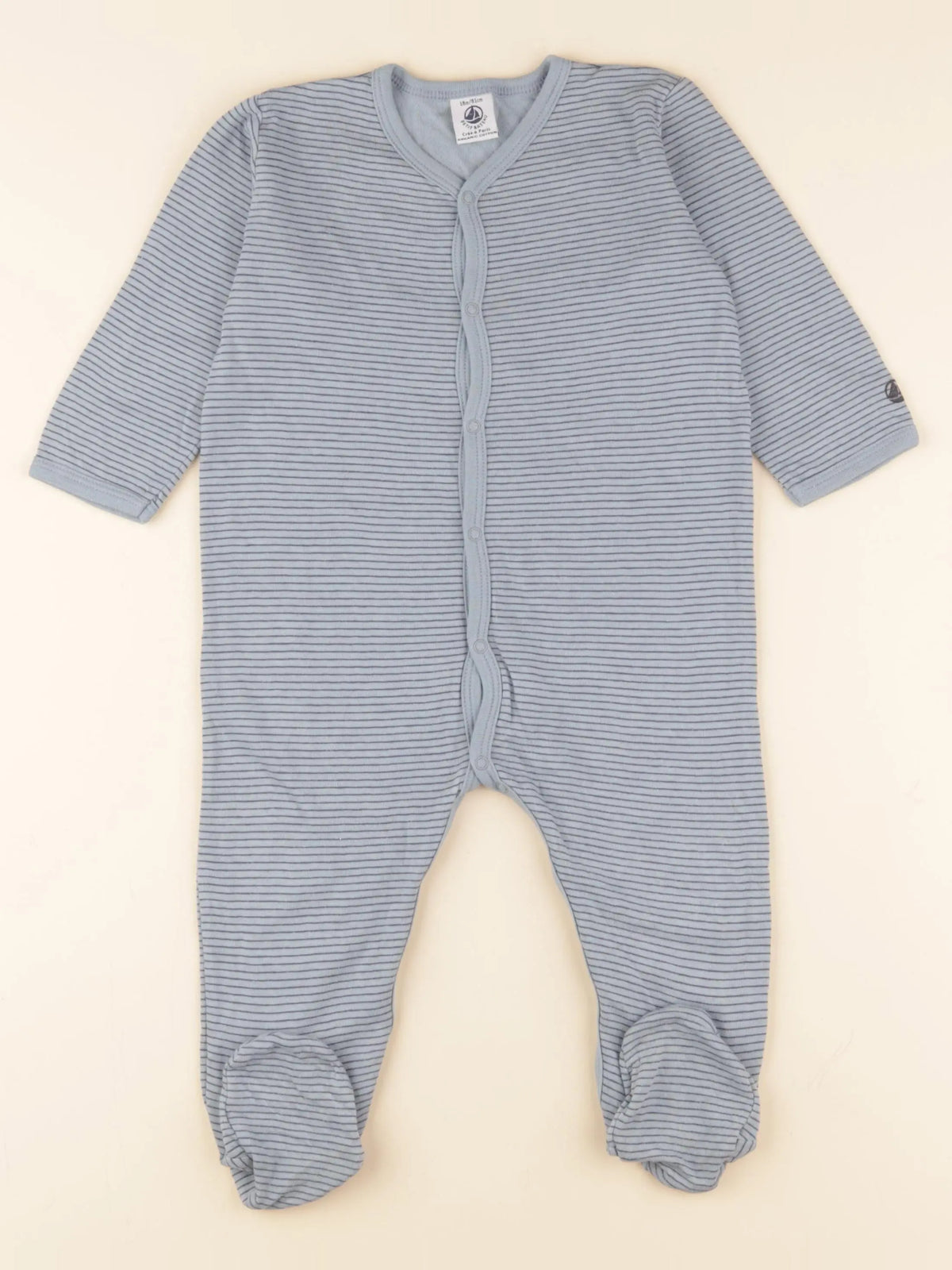 Petit Bateau - pyjama coton bleu - 18 mois