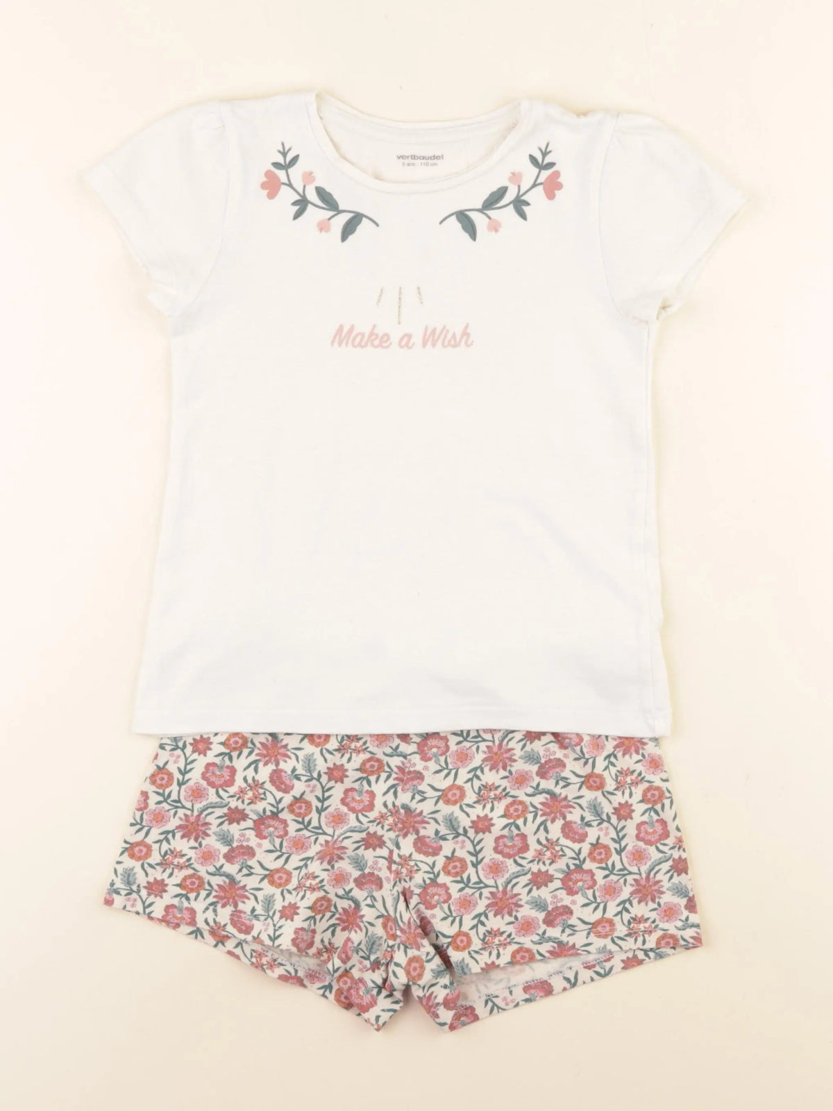 Vertbaudet - pyjama coton beige - 5 ans