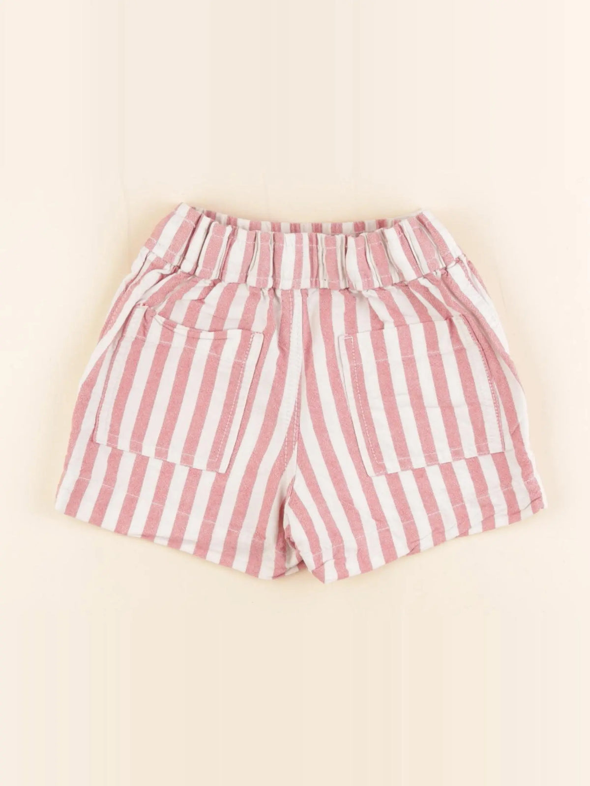Monoprix - short blanc, rose - 3 ans