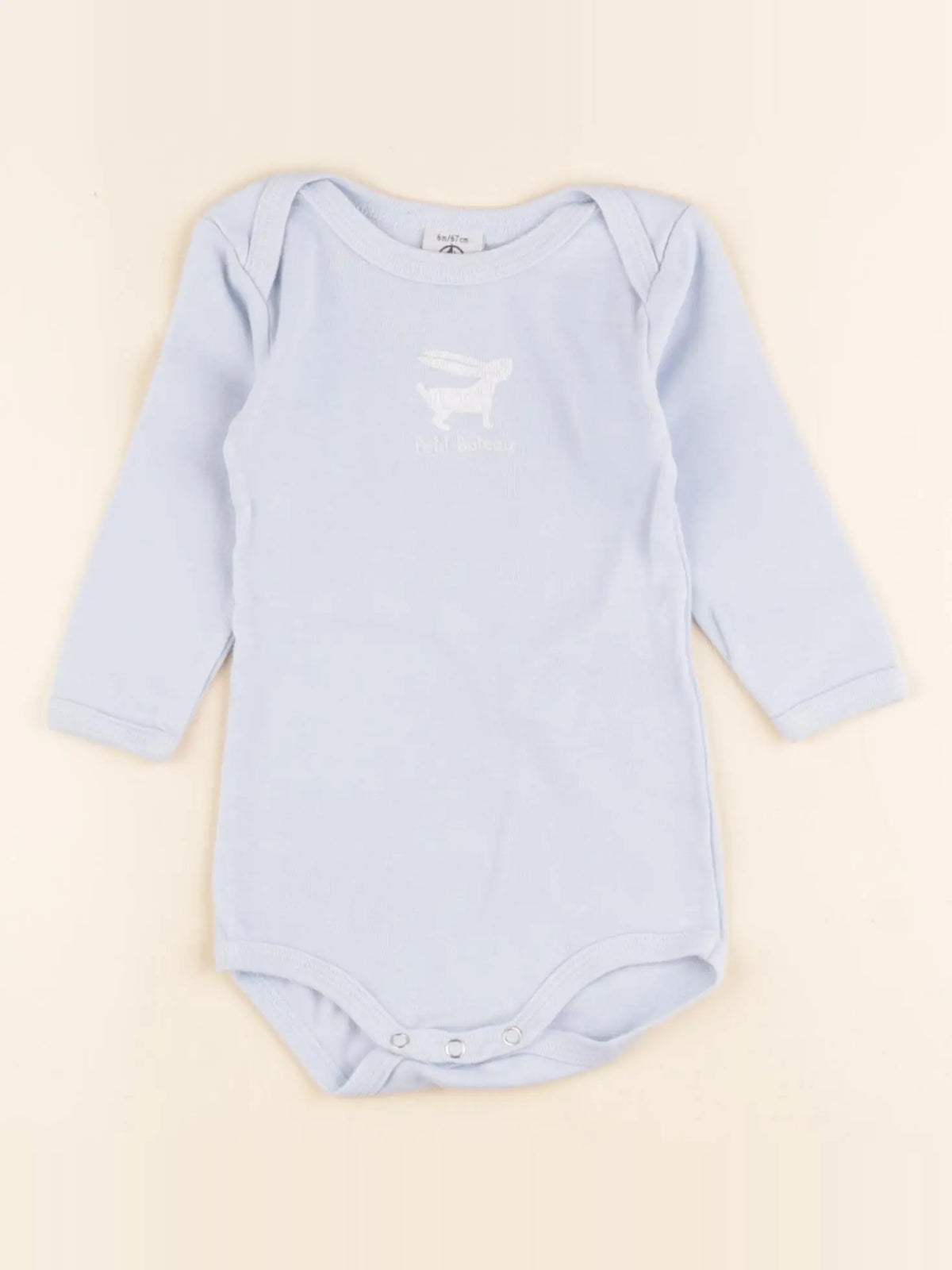 Petit Bateau - body bleu - 6 mois