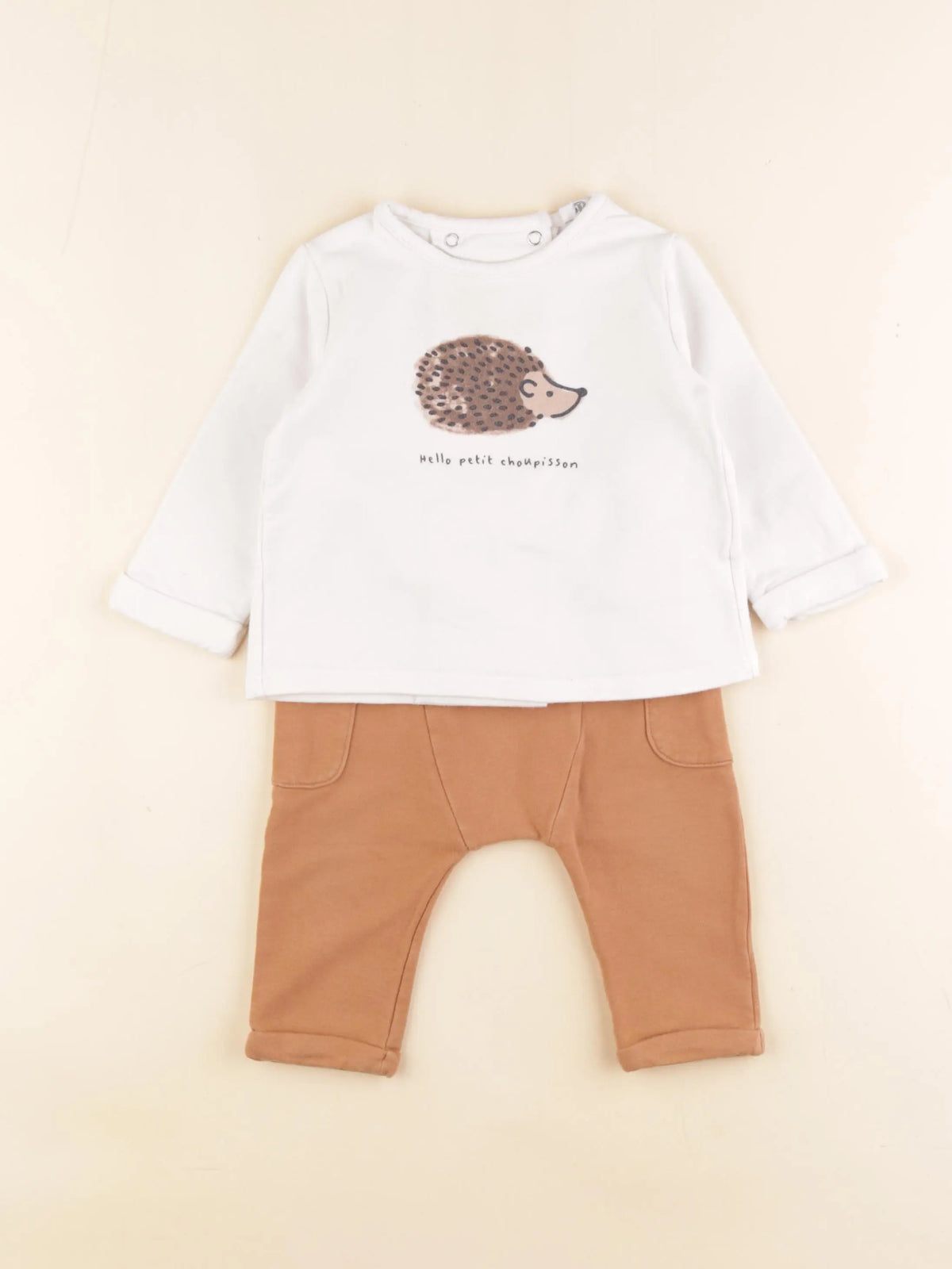 La Redoute - ensemble beige, marron - 9 mois