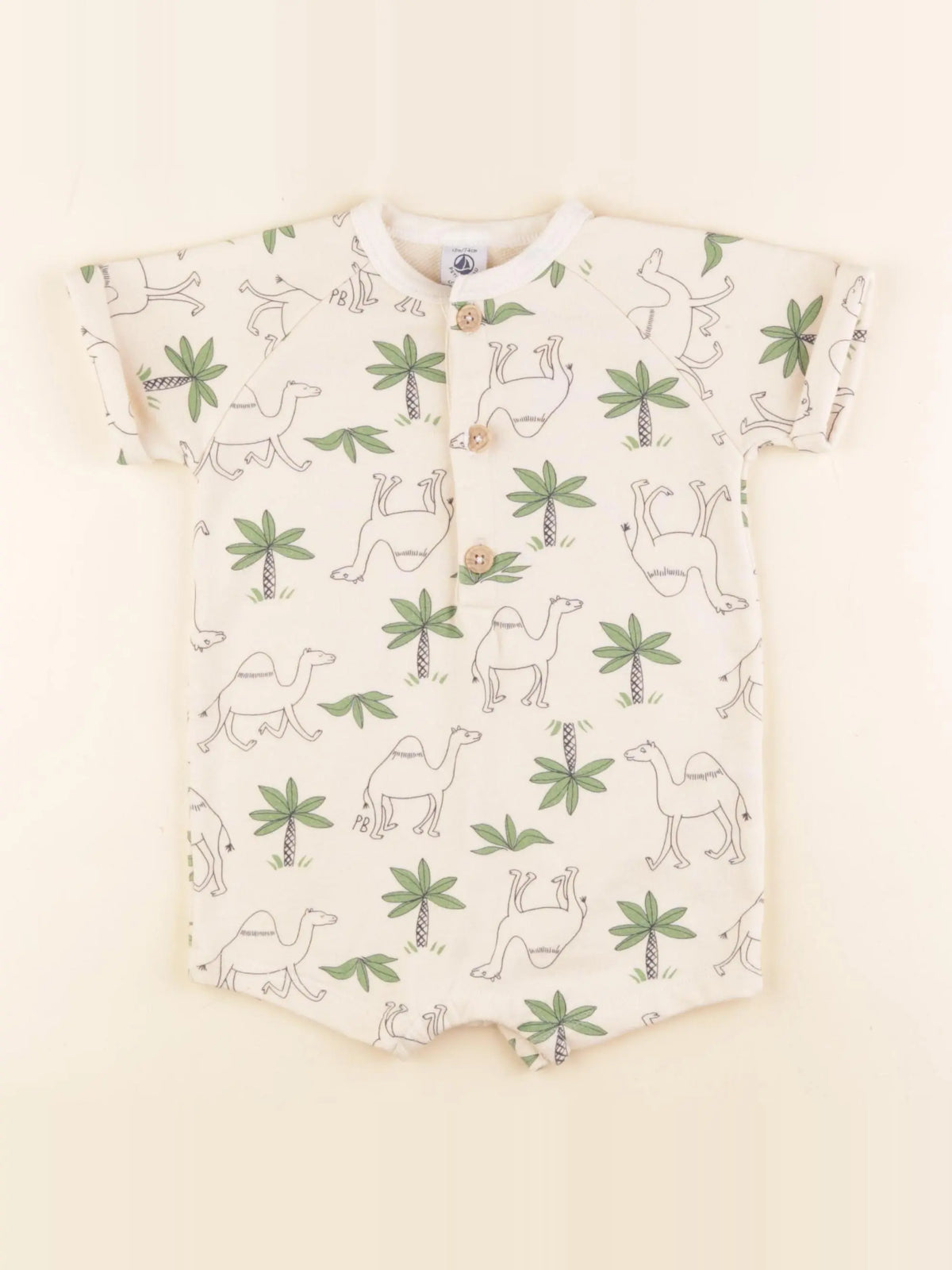 Petit Bateau - combinaison beige - 12 mois