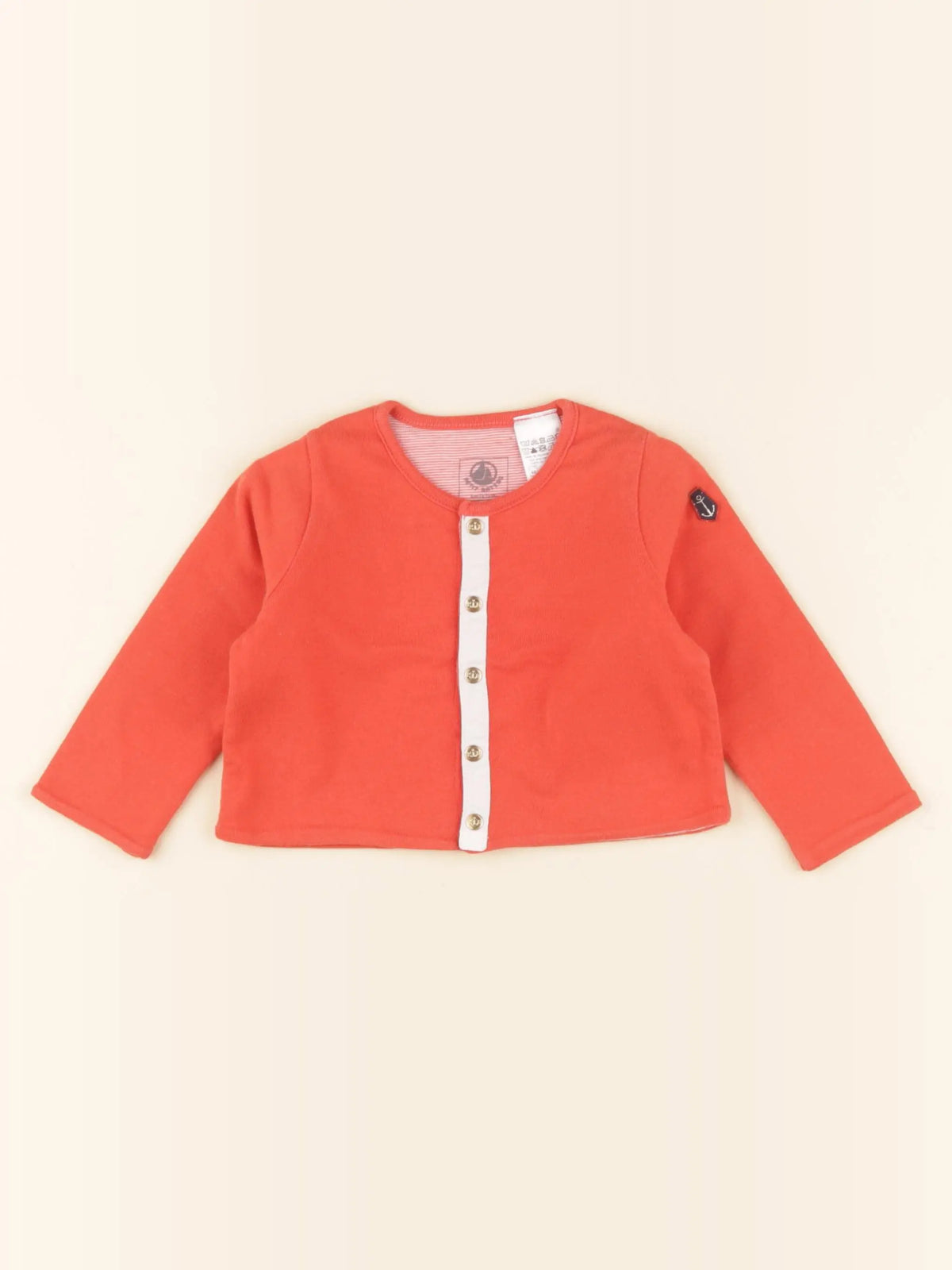 Petit Bateau - sweat rouge - 6 mois
