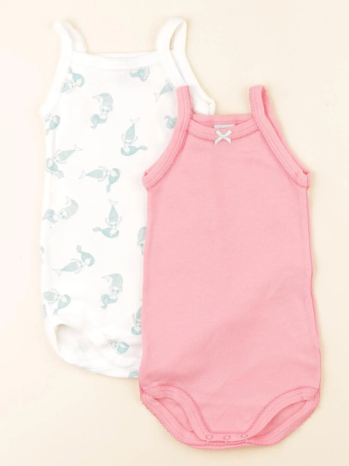 Petit Bateau - lot de 2 bodies en coton blanc, rose - 12 mois