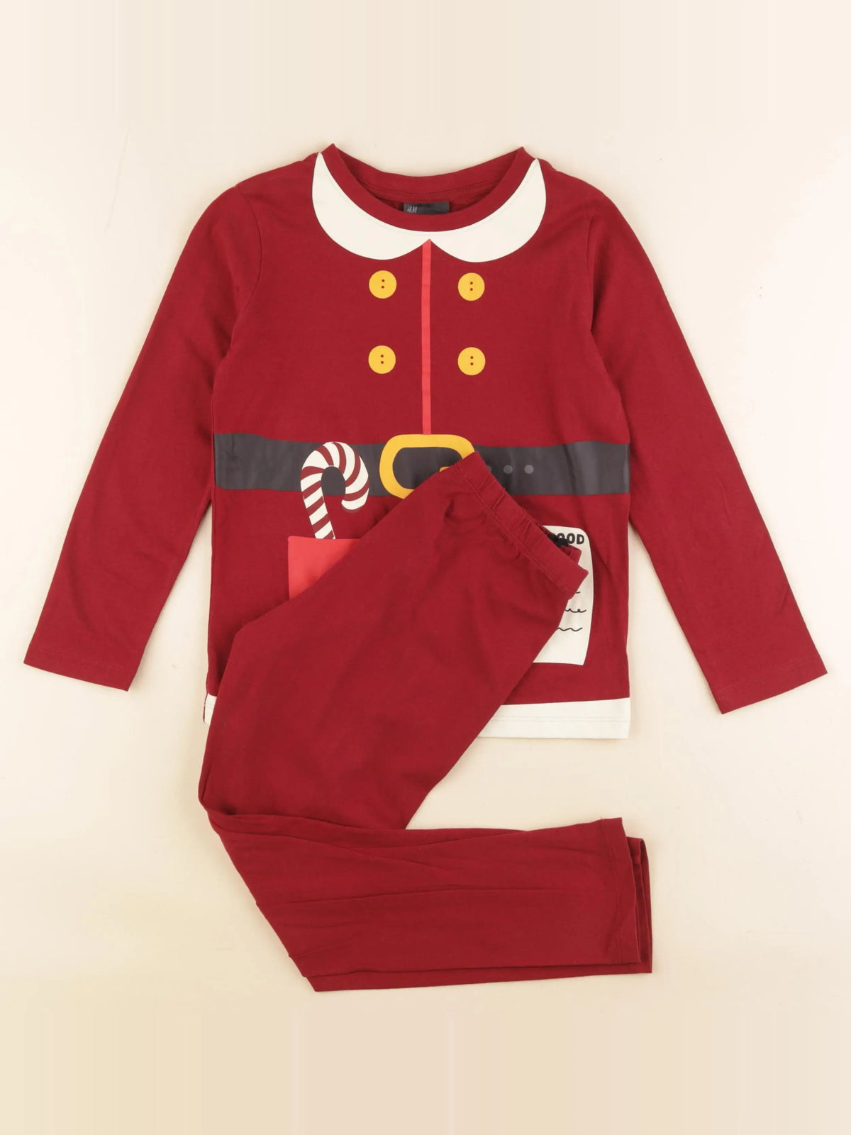 H&M - pyjama coton rouge - 6/8 ans