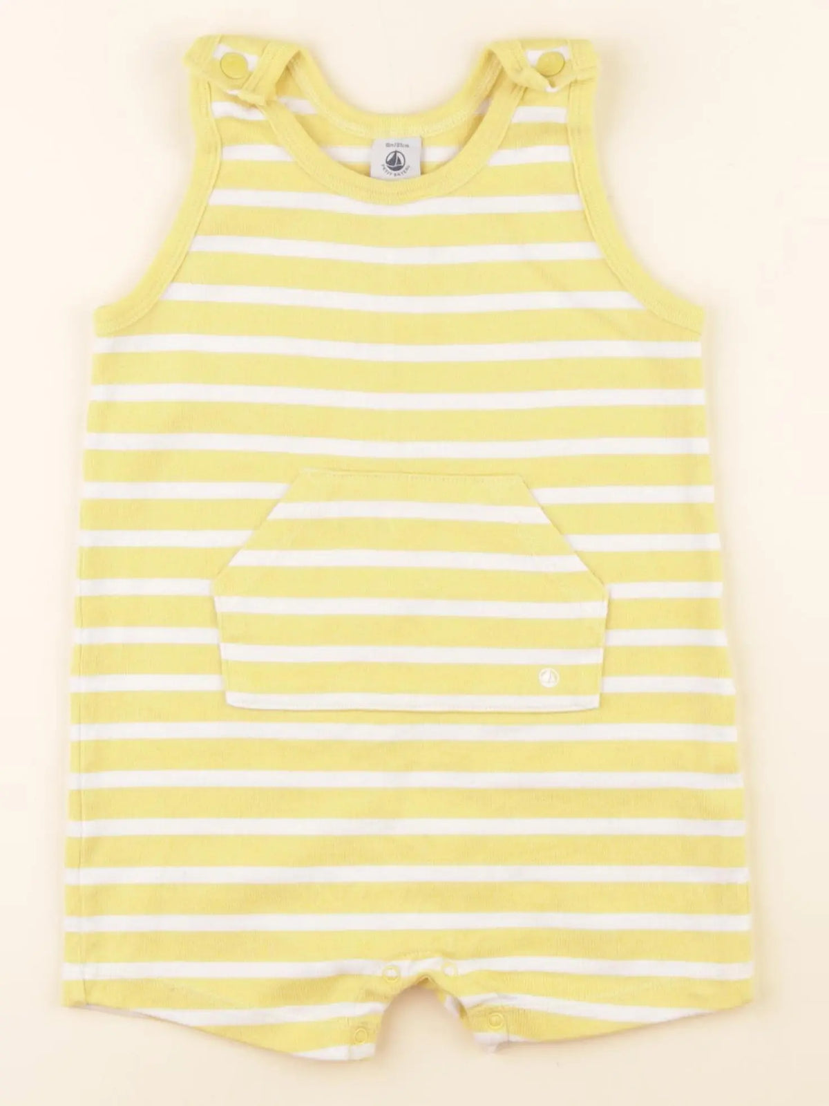Petit Bateau - salopette jaune, blanc - 18 mois