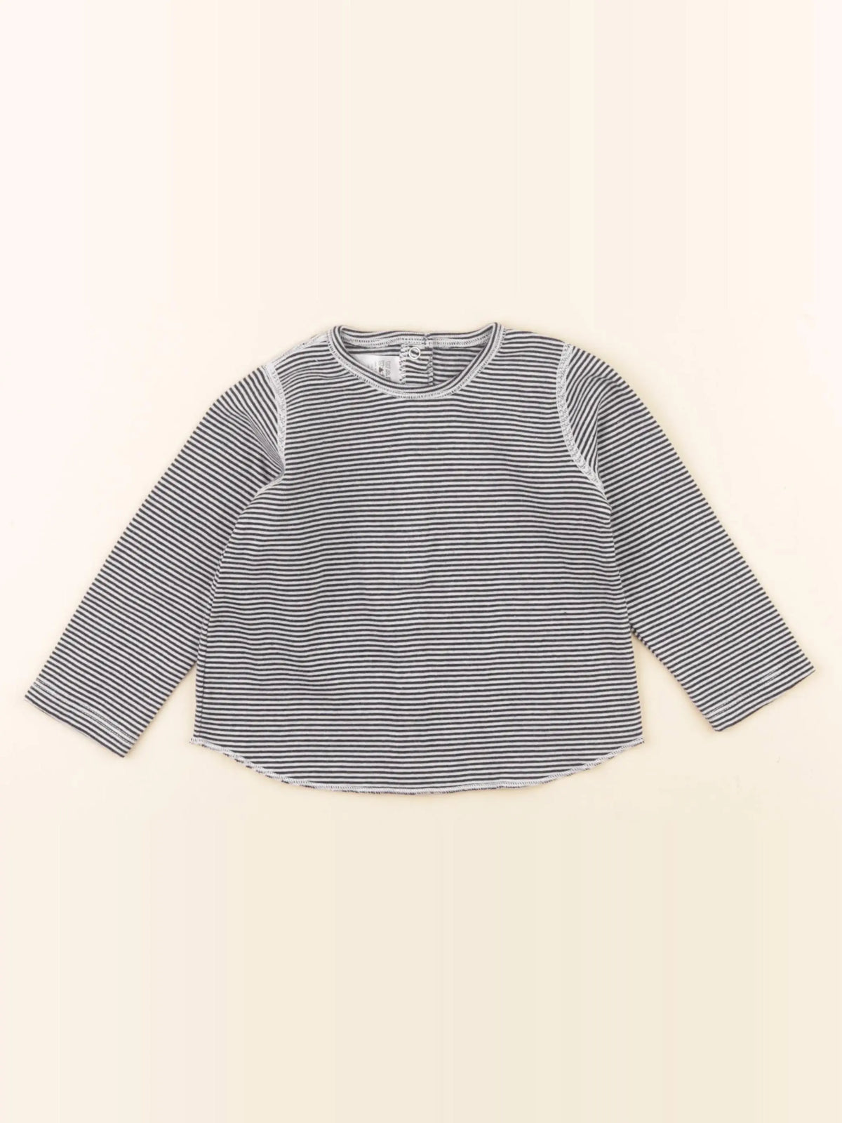 Petit Bateau - tee-shirt noir, blanc - 12 mois