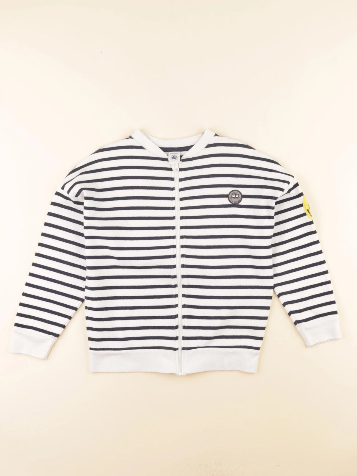 Petit Bateau - sweat bleu, blanc - 8 ans