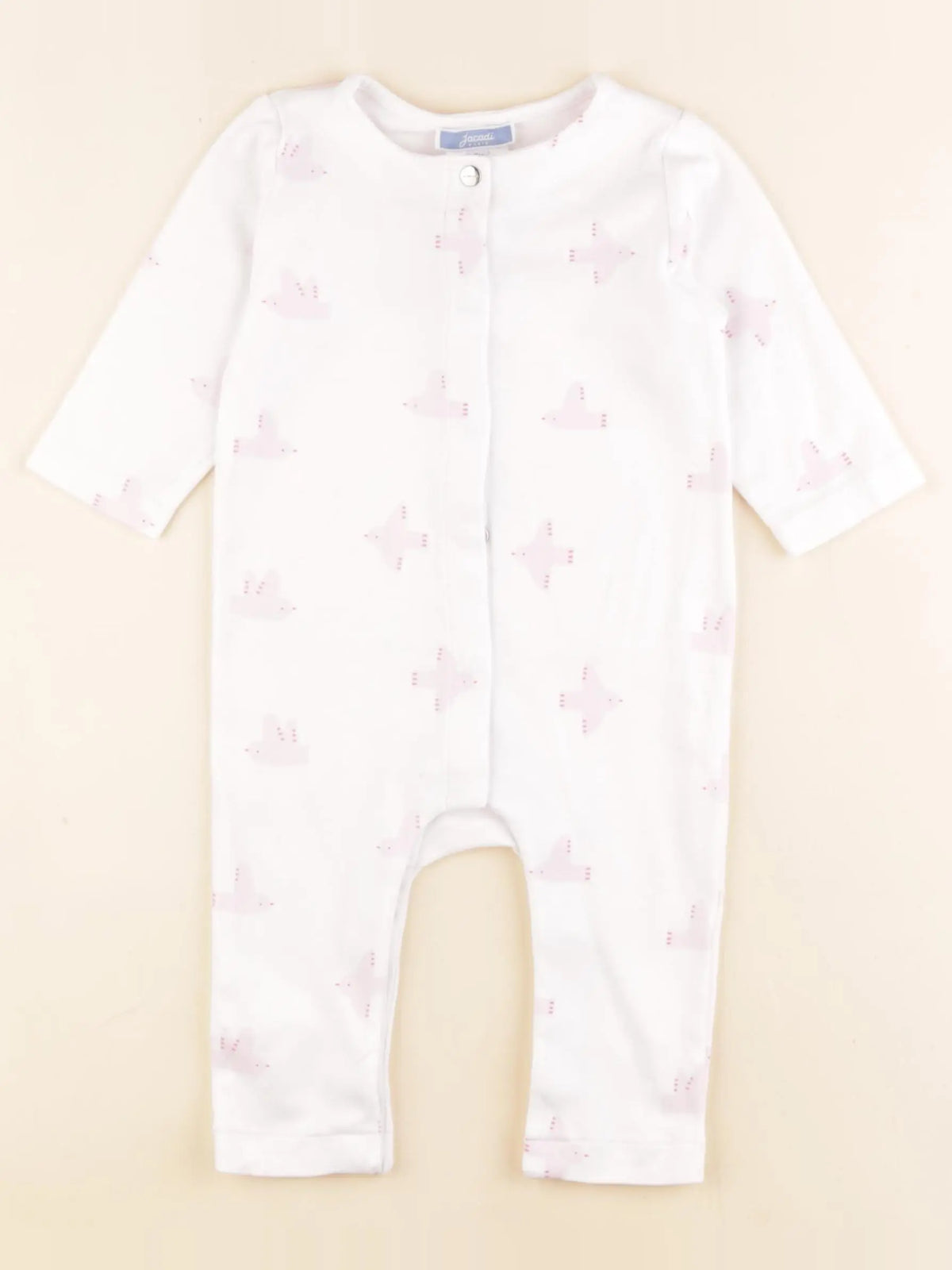 Jacadi - pyjama coton rose, blanc - 6 mois