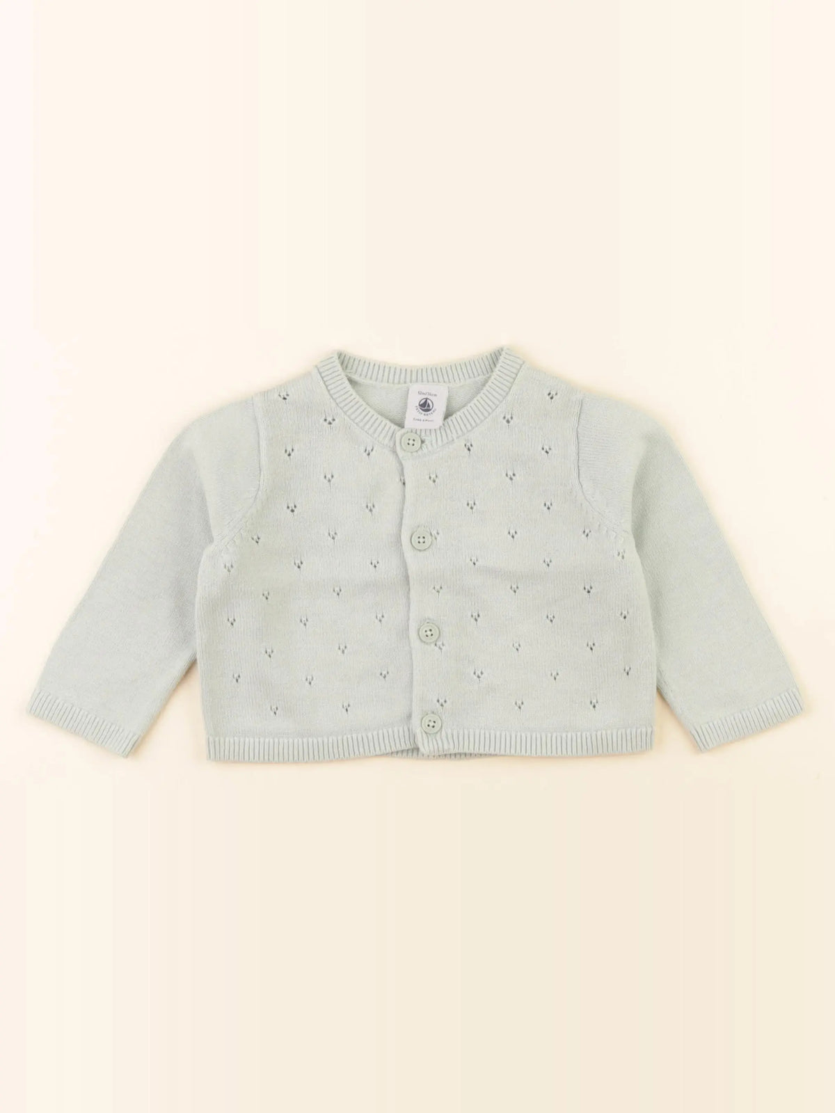 Petit Bateau - gilet vert - 12 mois