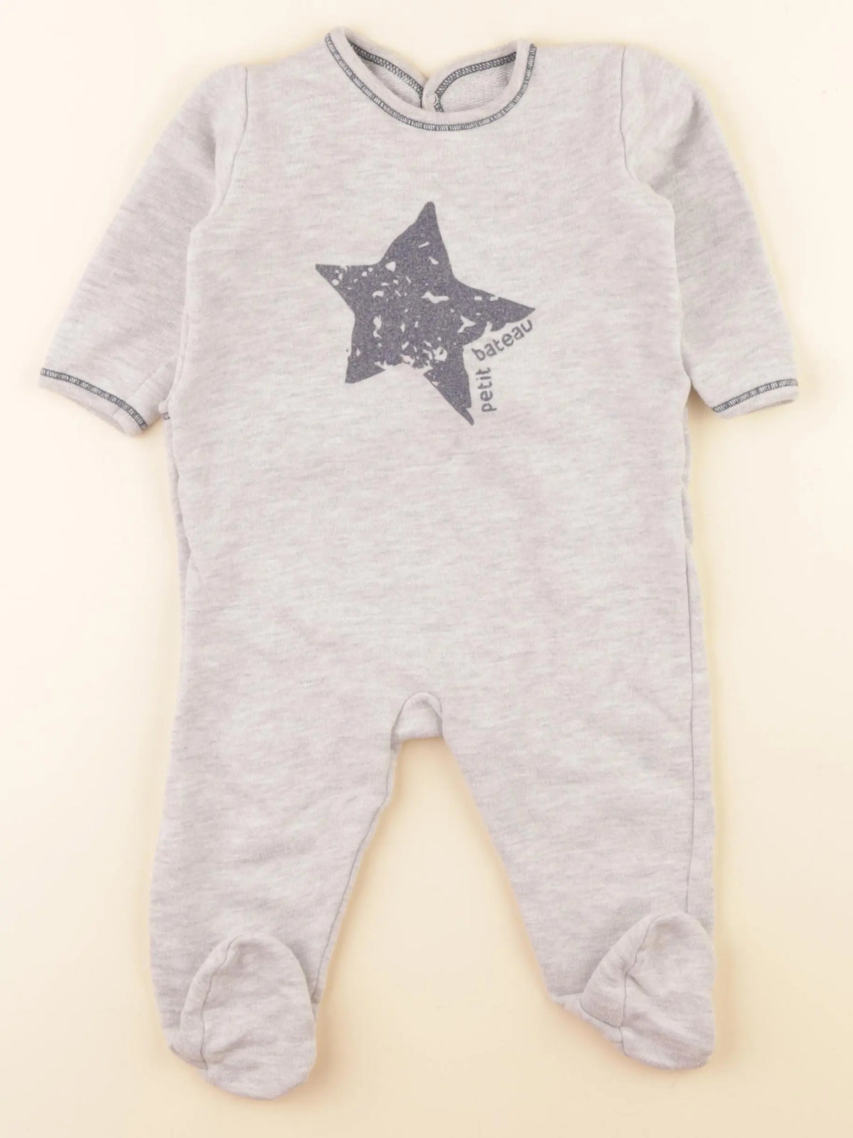 Petit Bateau - pyjama coton gris - 9 mois