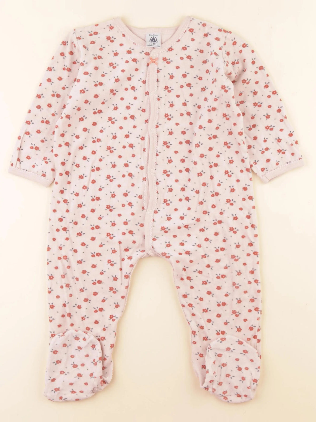 Petit Bateau - pyjama velours rose - 2 ans