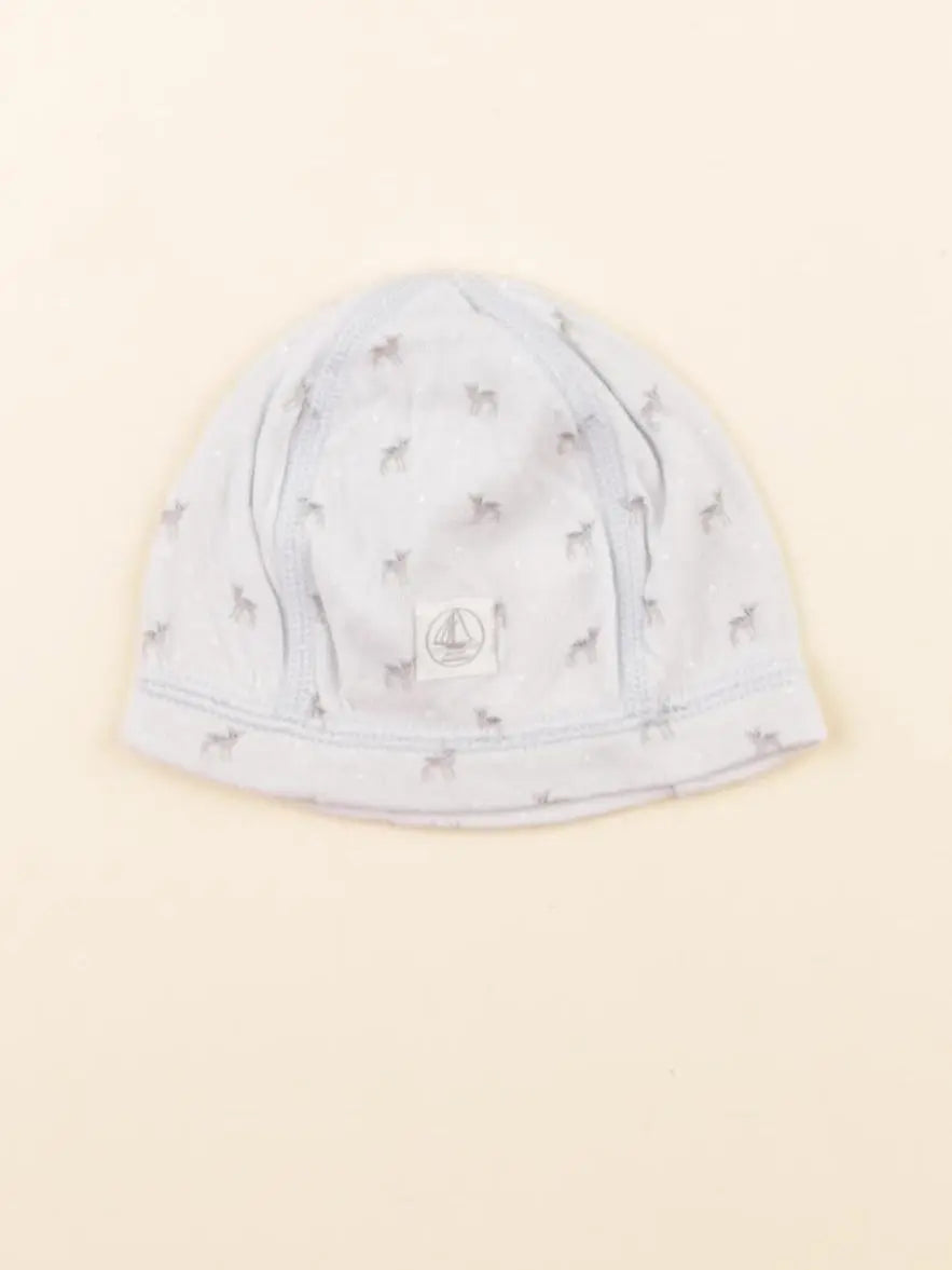 Petit Bateau - bonnet de naissance bleu - 6 mois