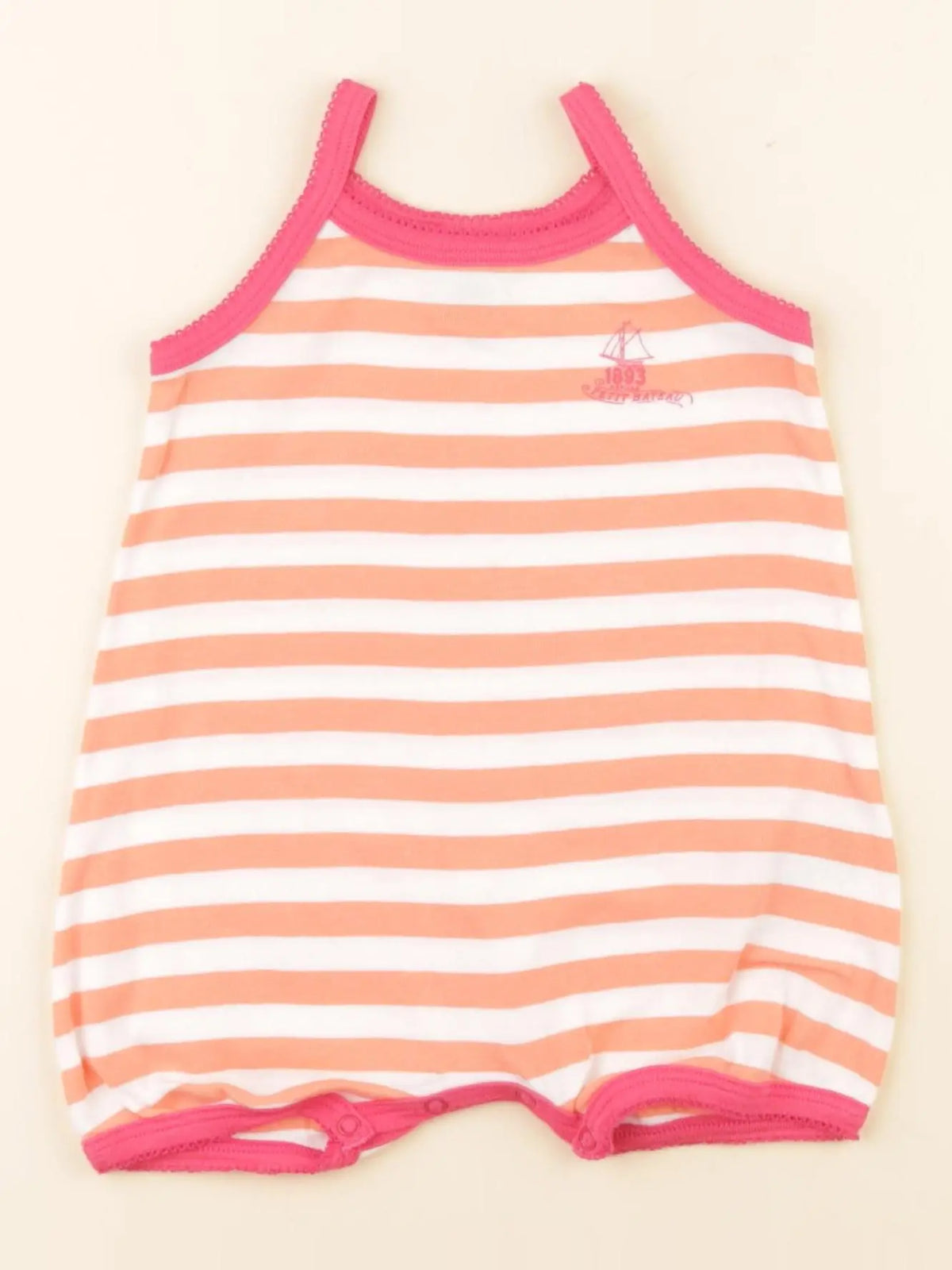 Petit Bateau - pyjama coton rose, blanc - 6 mois