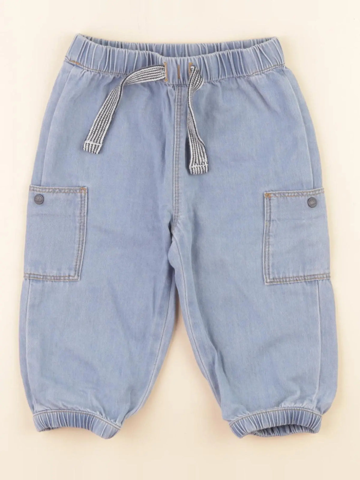 Petit Bateau - pantalon bleu - 12 mois