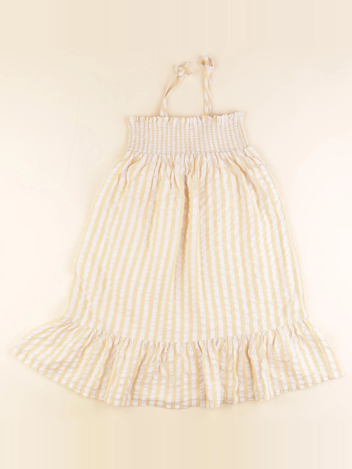 Vertbaudet - robe jaune, beige - 8 ans