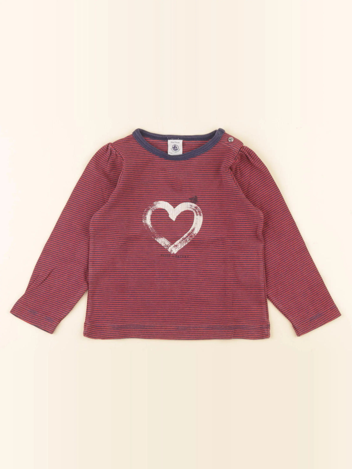 Petit Bateau - tee-shirt rouge - 36 mois