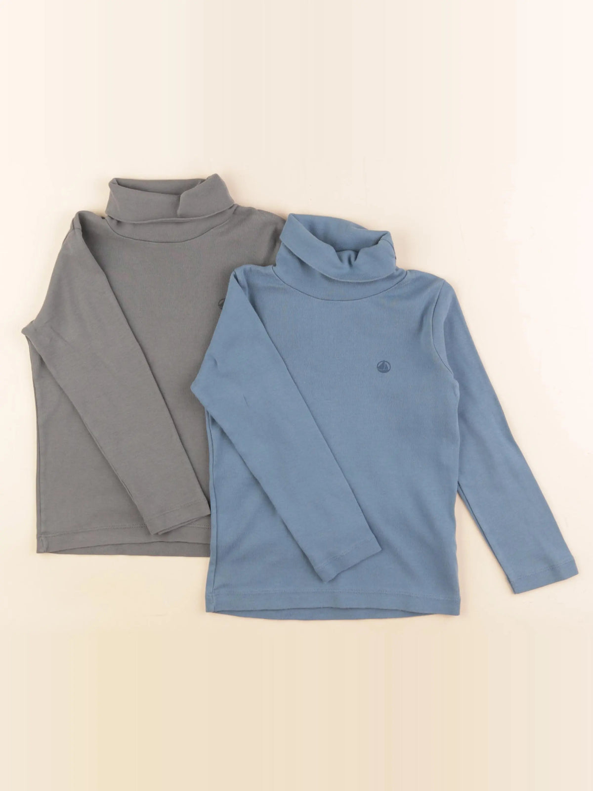Petit Bateau - lot de 2 sous-pulls bleu, vert - 4 ans
