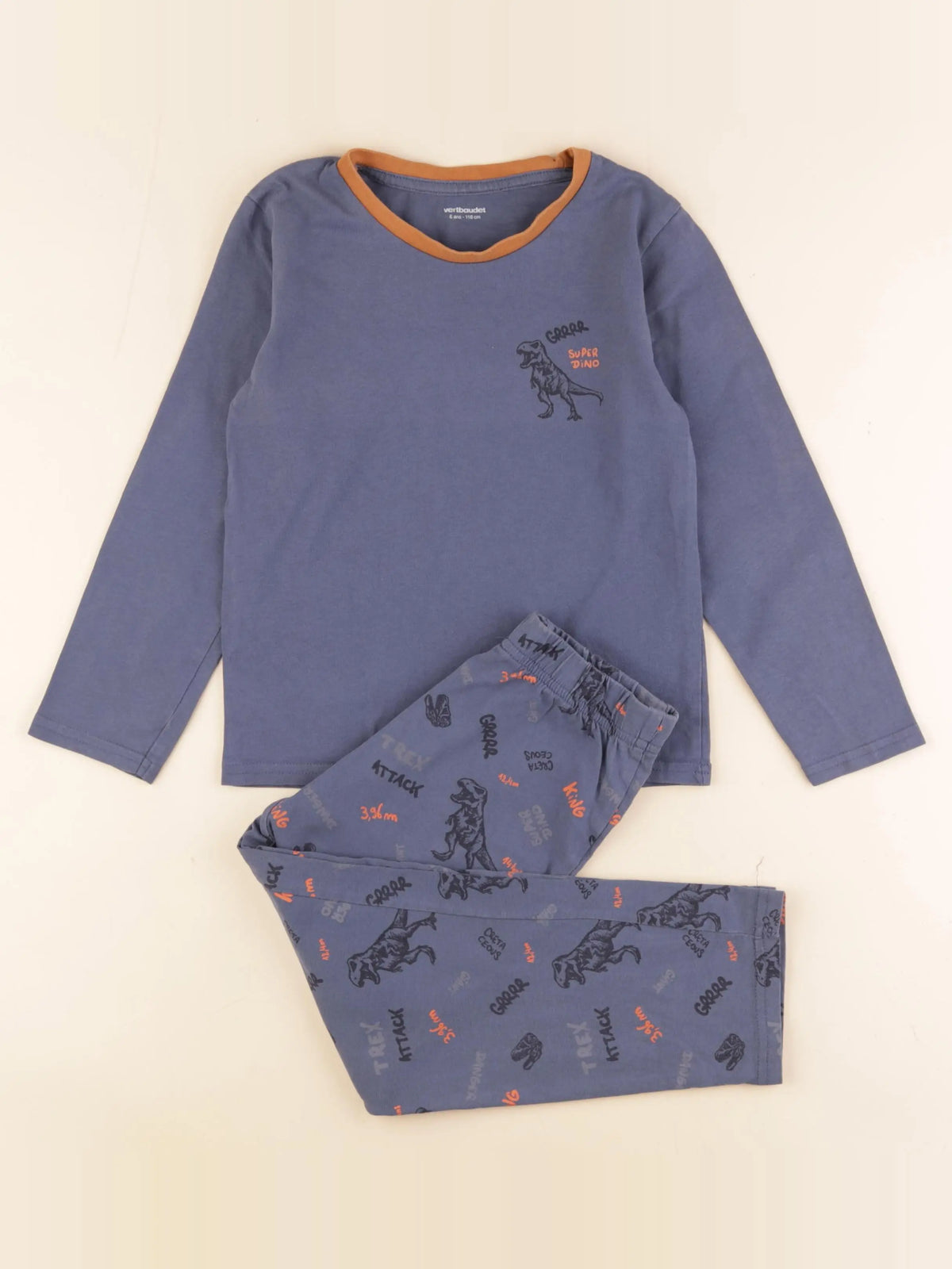 Vertbaudet - pyjama coton bleu - 6 ans