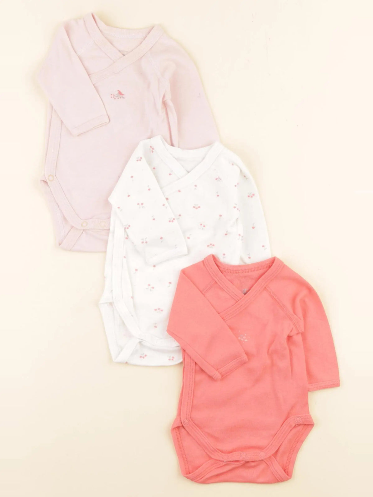 Petit Bateau - lot de 3 bodies en coton multicolore - 0 mois