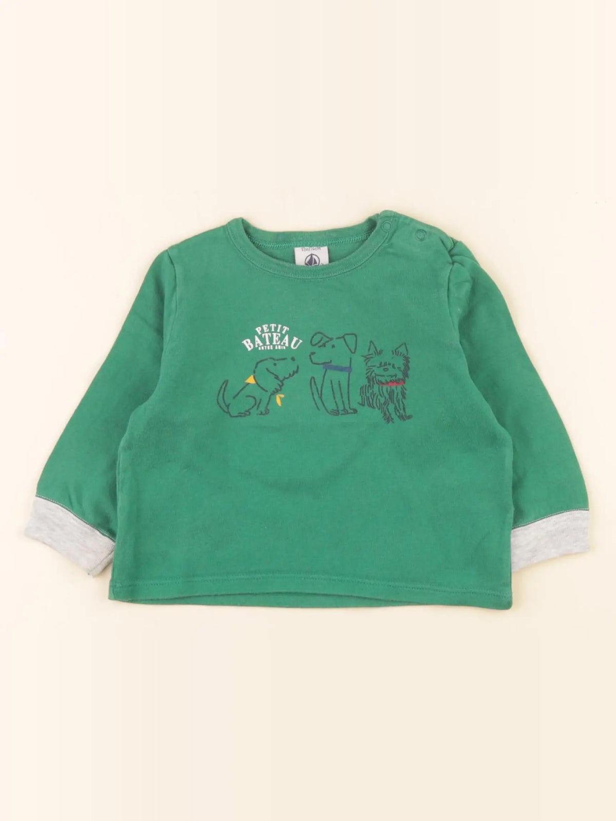 Petit Bateau - tee-shirt vert - 12 mois