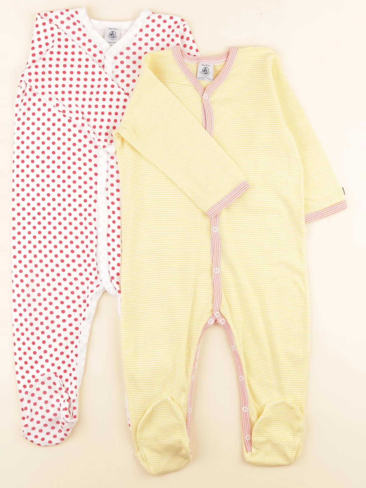 Petit Bateau - lot de 2 pyjamas coton multicolore - 18 mois