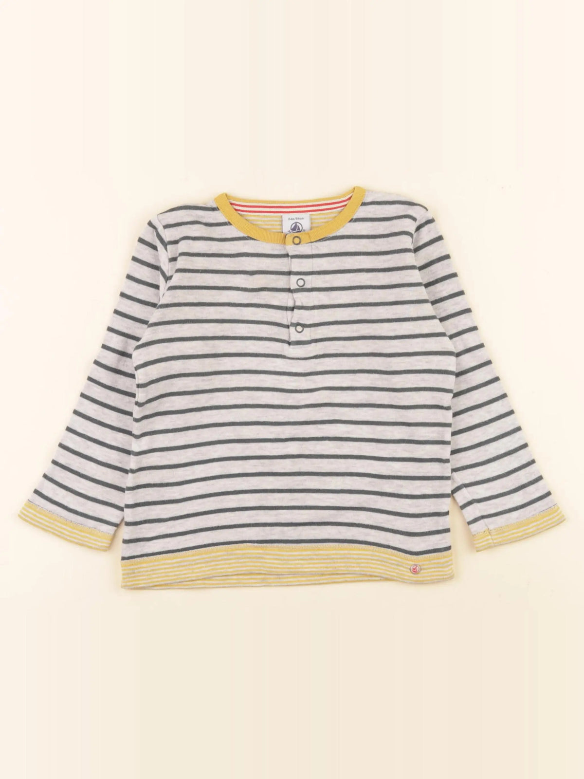Petit Bateau - tee-shirt gris, vert - 24 mois