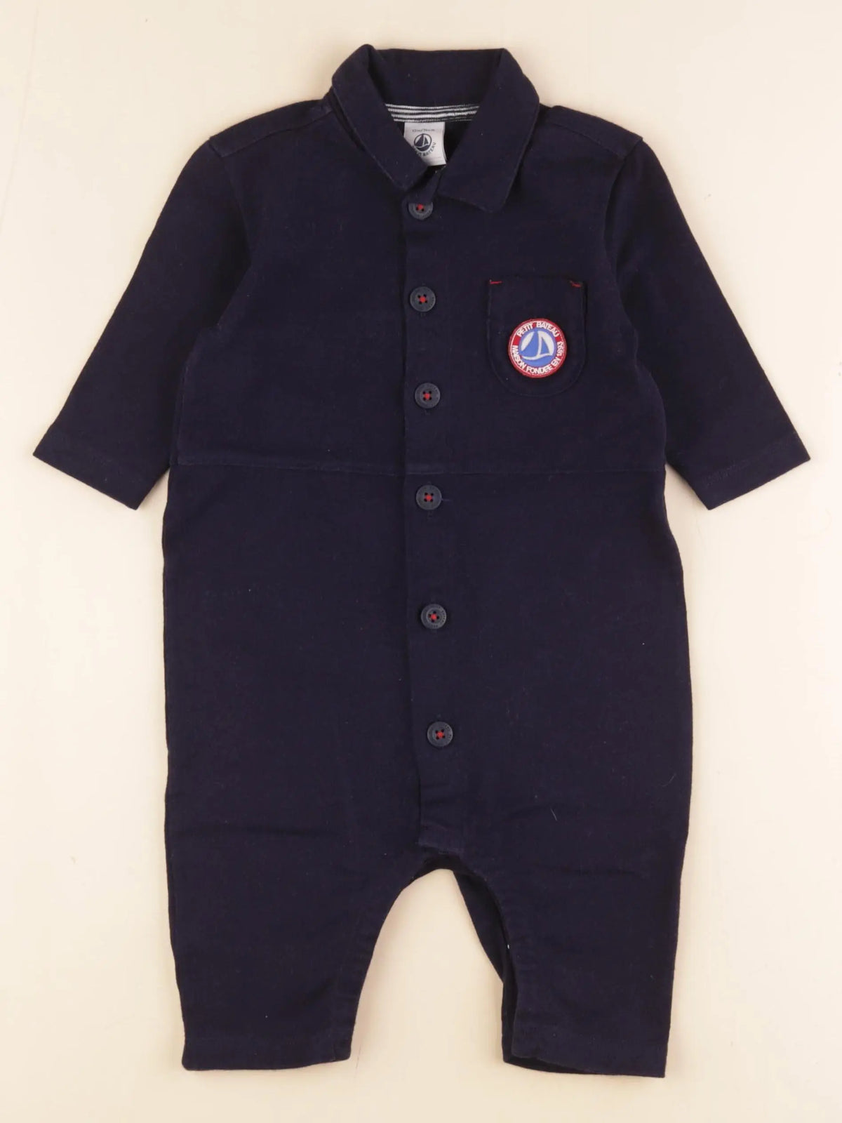 Petit Bateau - combinaison bleu - 12 mois