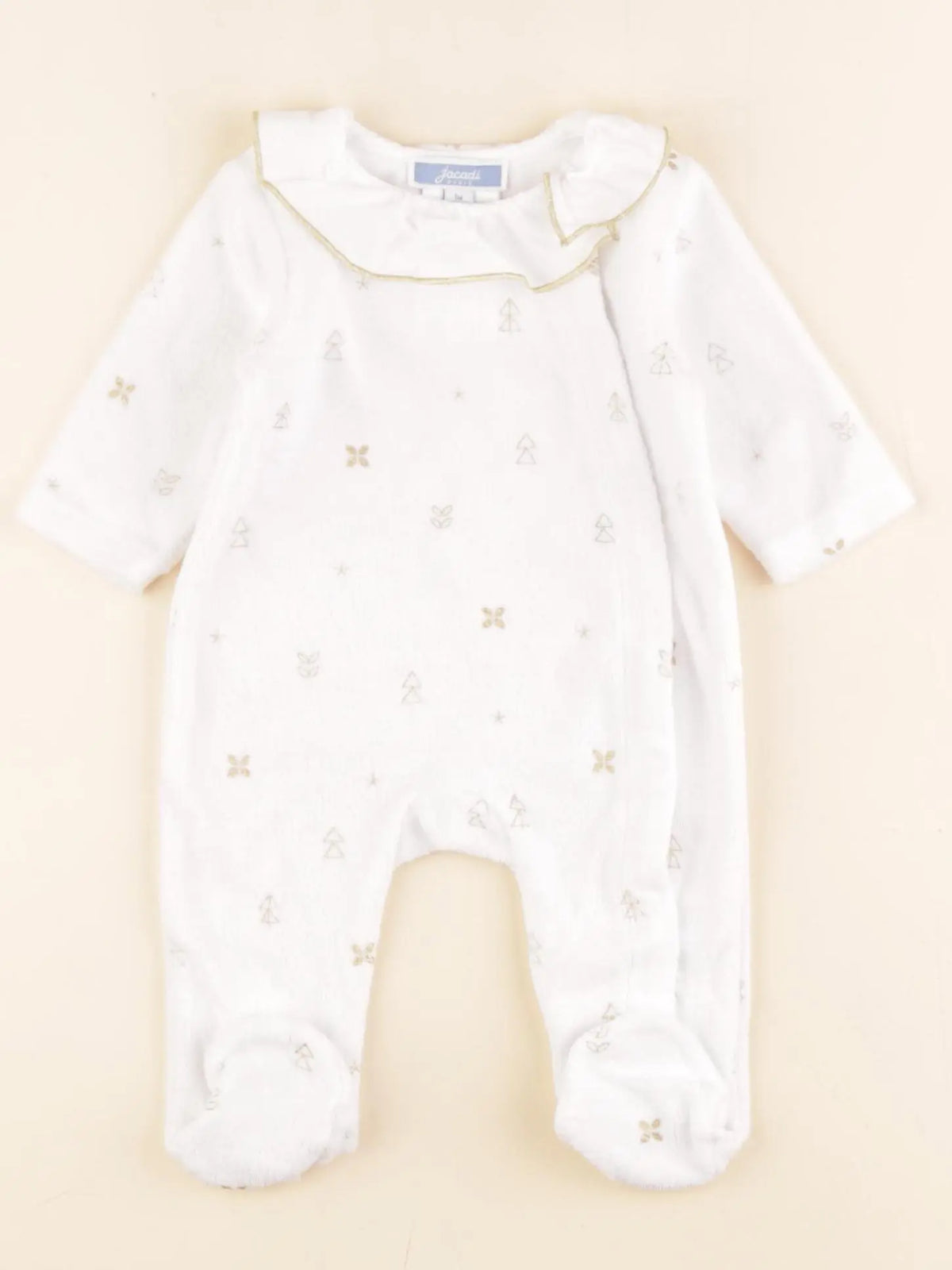 Jacadi - pyjama velours blanc - 1 mois