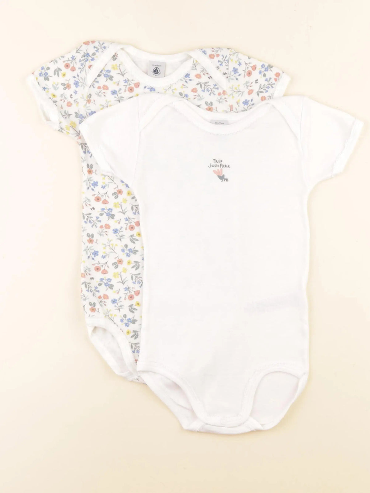 Petit Bateau - lot de 2 bodies en coton blanc, multicolore - 36 mois