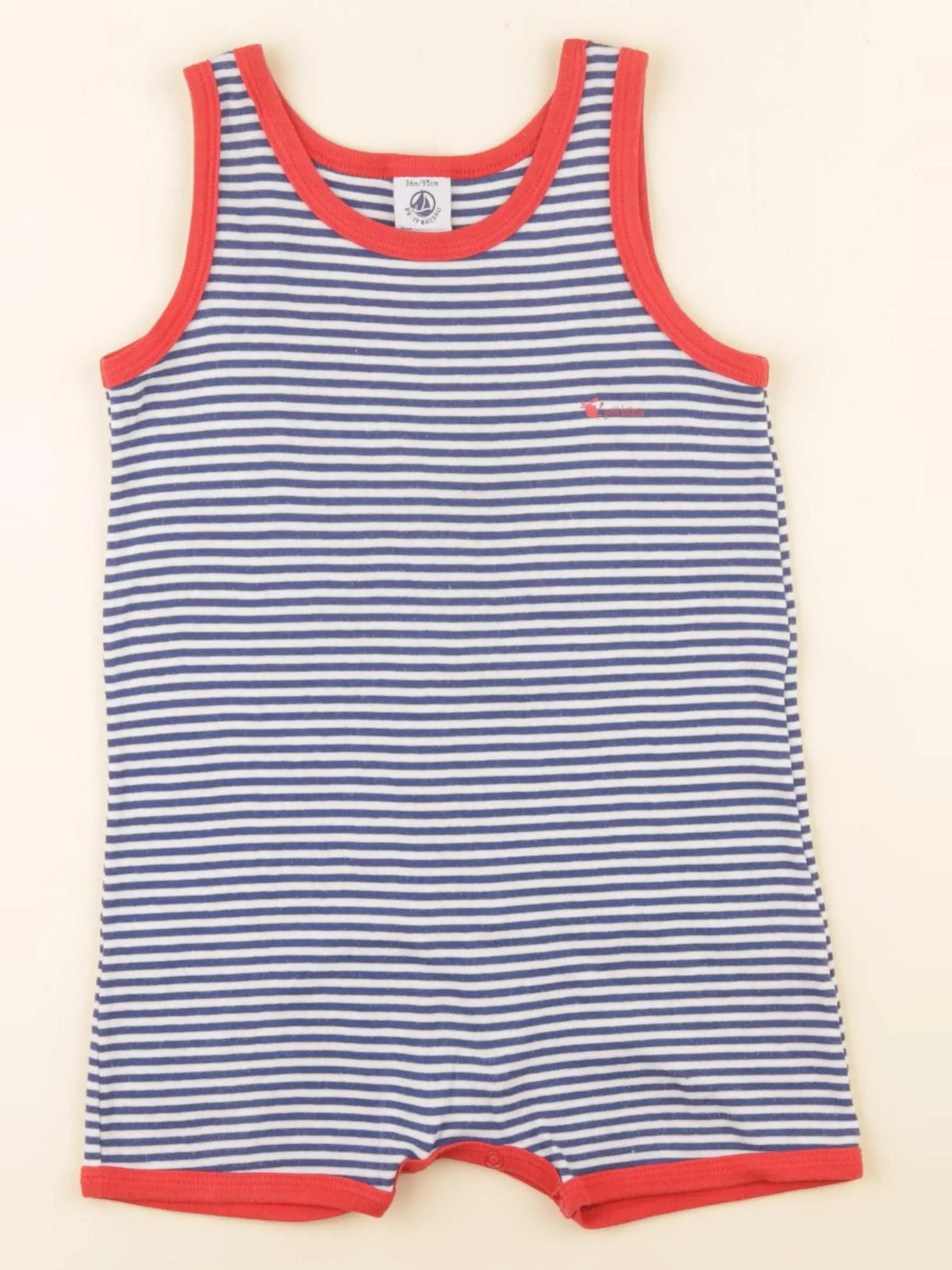 Petit Bateau - pyjama coton bleu, rouge - 36 mois