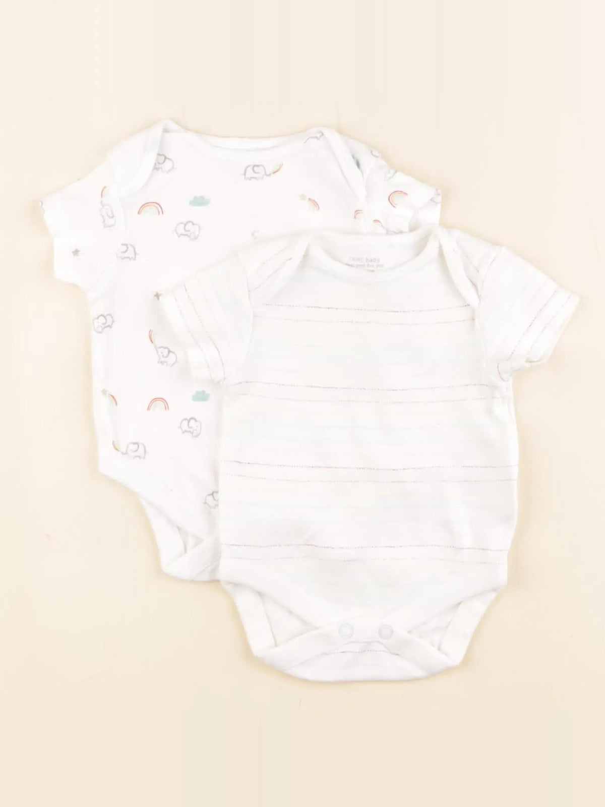 Next - lot de 2 bodies en coton blanc - 1 mois