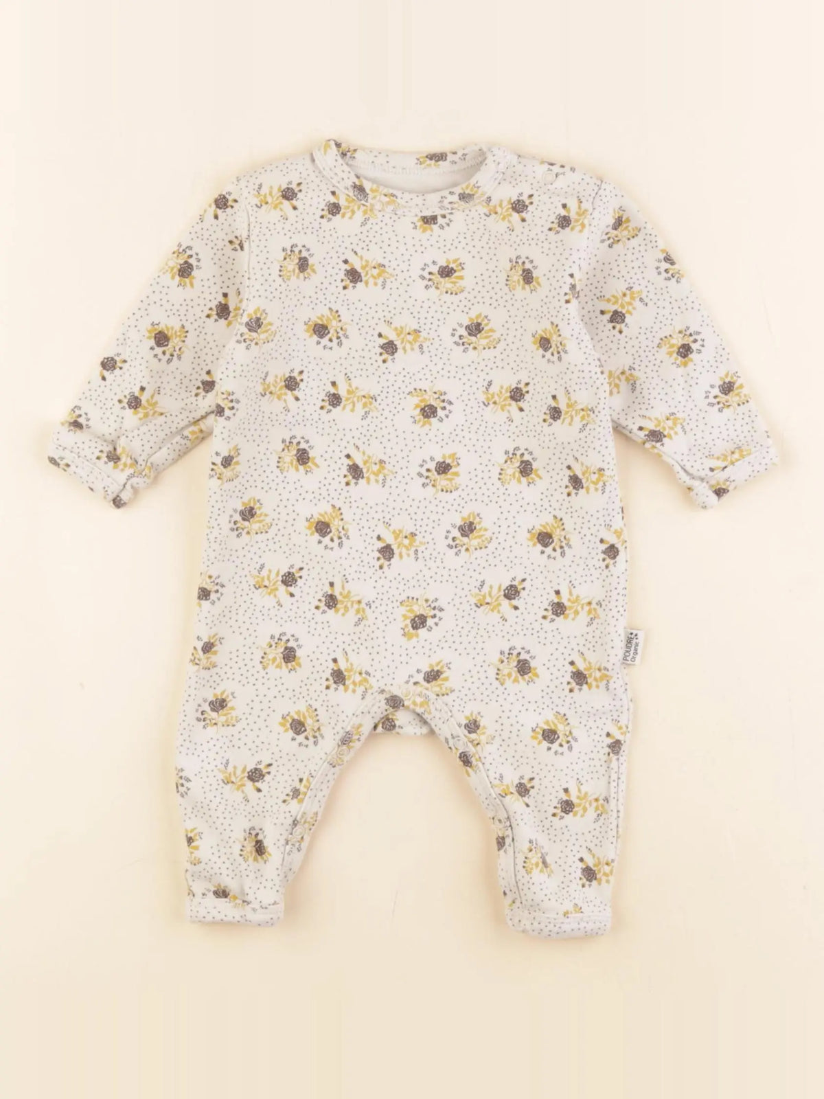 Poudre Organic - pyjama coton beige - 1 mois