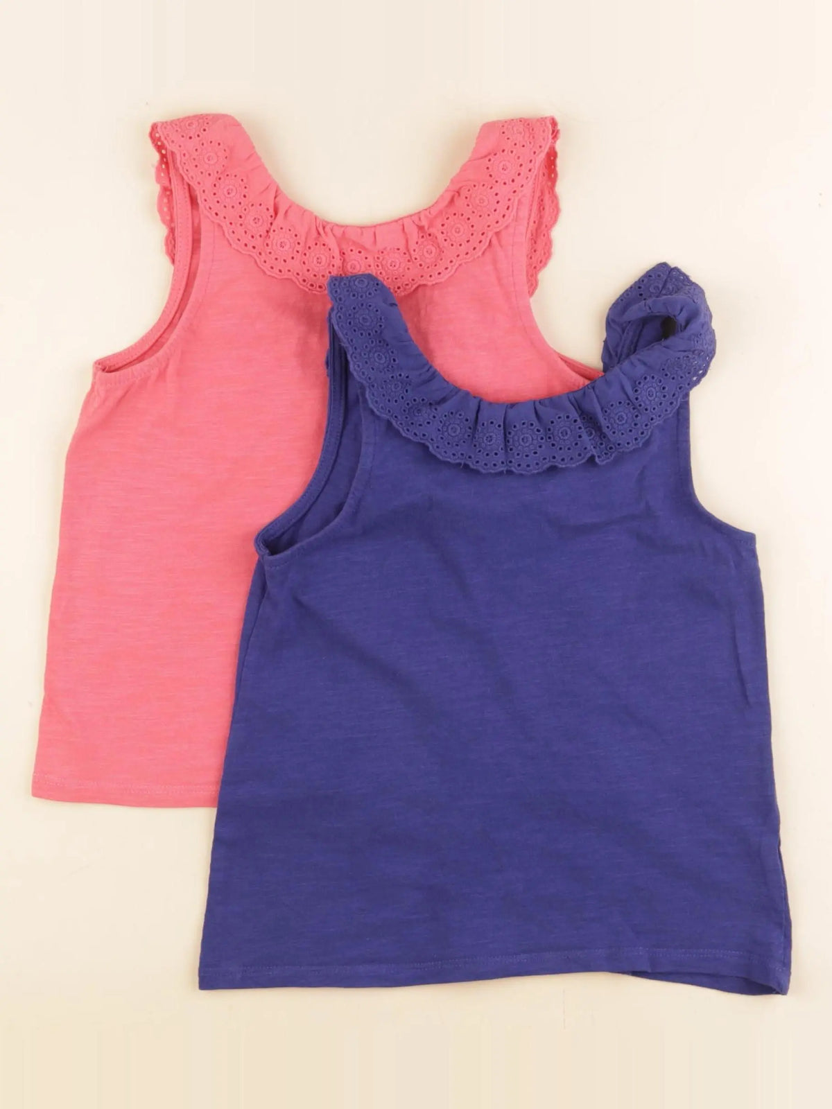 Vertbaudet - lot de 2 débardeurs bleu, rose - 5 ans